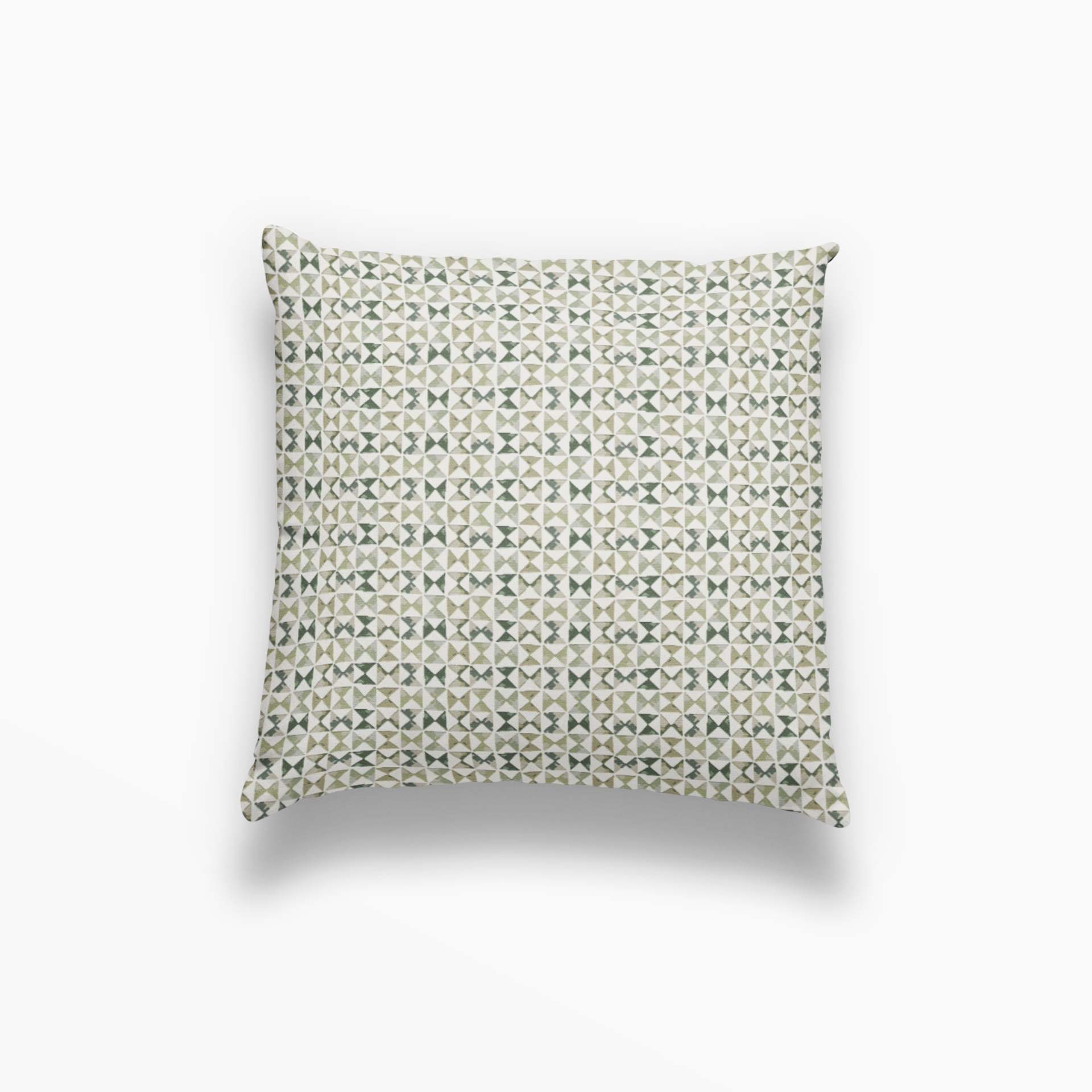 Kaleidoscope pillow in Ivy by Emily Daws – square throw pillow with dotted or spotted woodland design