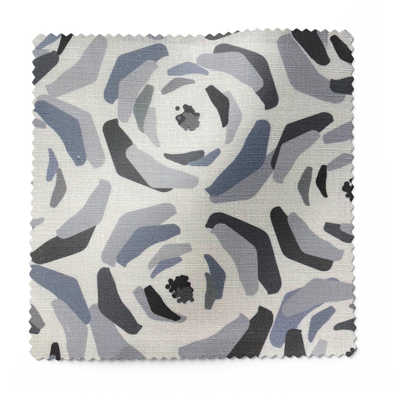 Magnolia fabric in Slate by Emily Daws – swatch view showing pattern and color details – Charleston fabric by the yard for interiors
