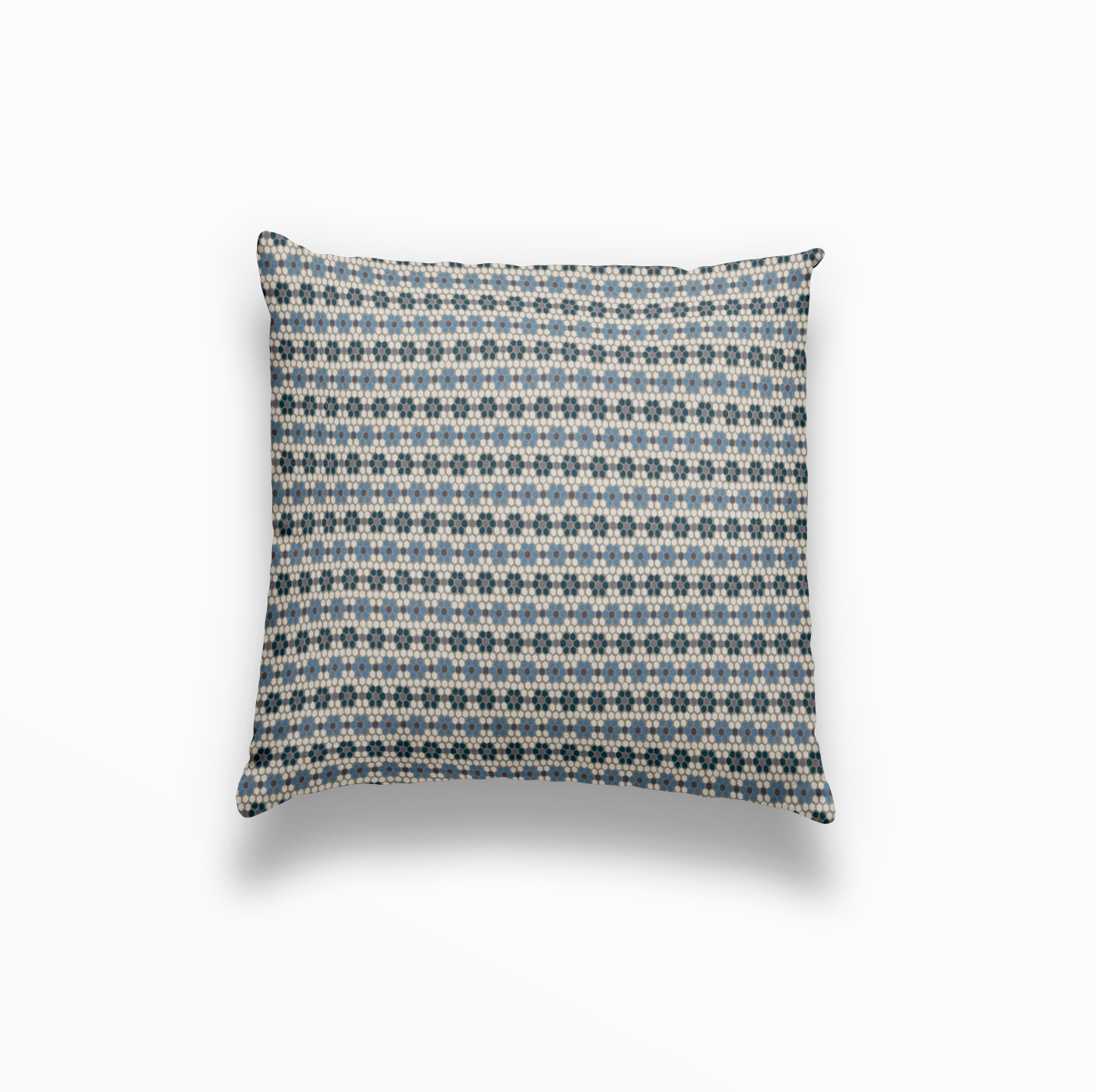 Single accent pillow in Emily Daws woven fabric, created for bespoke interiors.