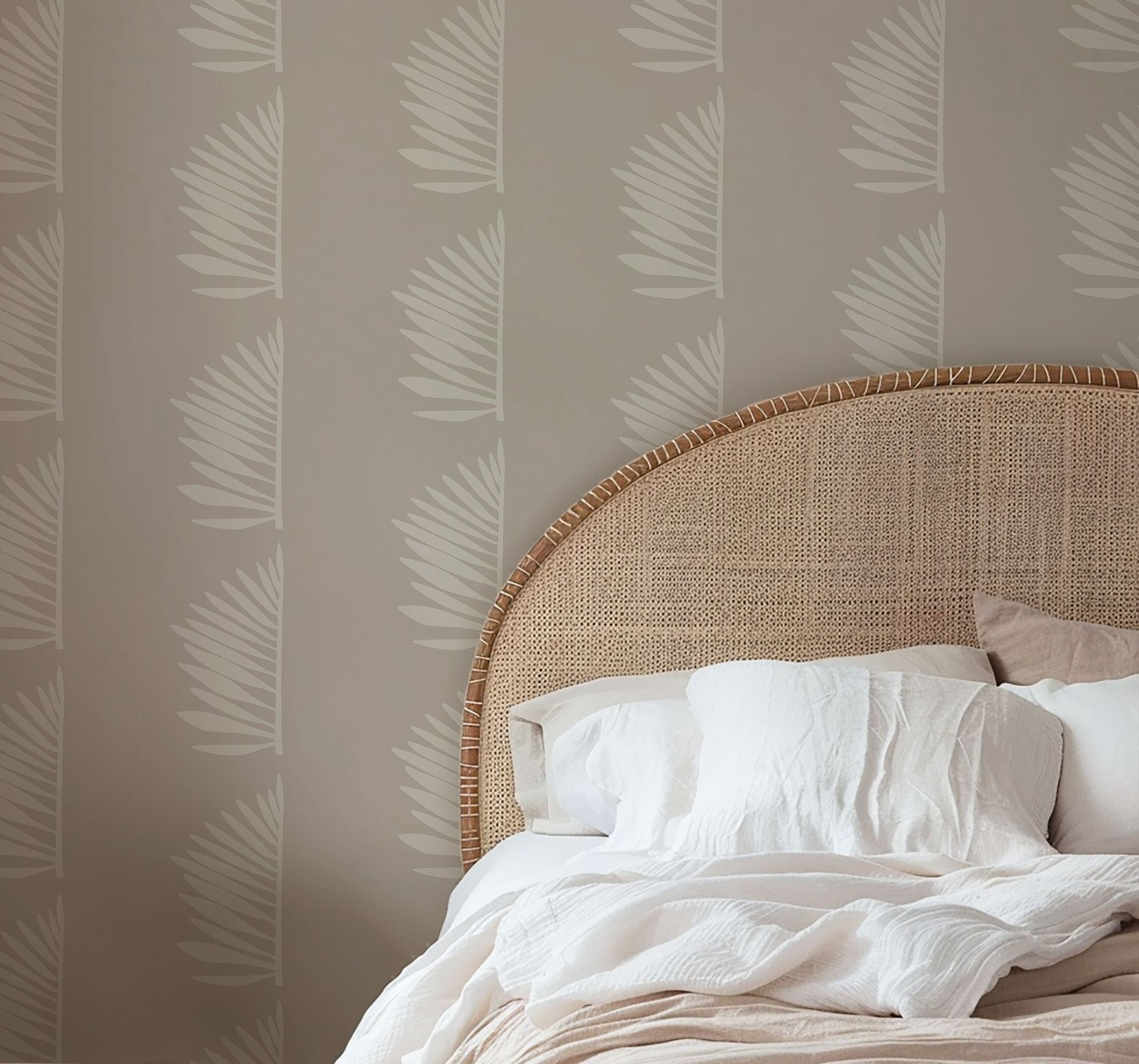 Palmetto wallpaper in Shell styled by Emily Daws – shown in a Charleston home entryway