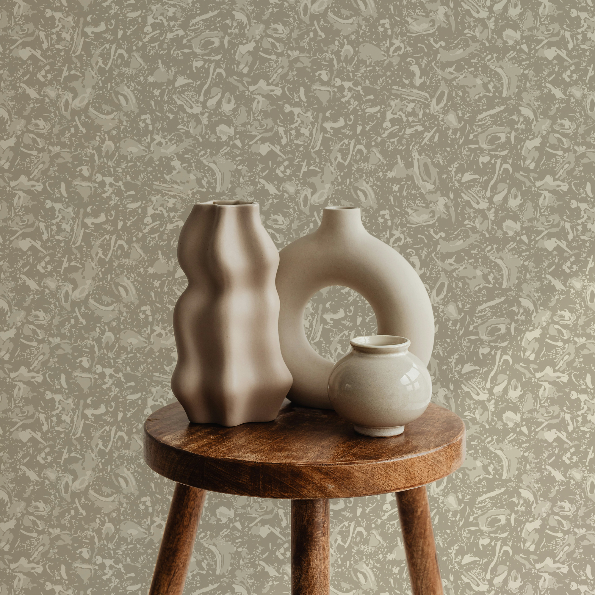 River Reef wallpaper in Natural styled by Emily Daws – shown in a Charleston home entryway