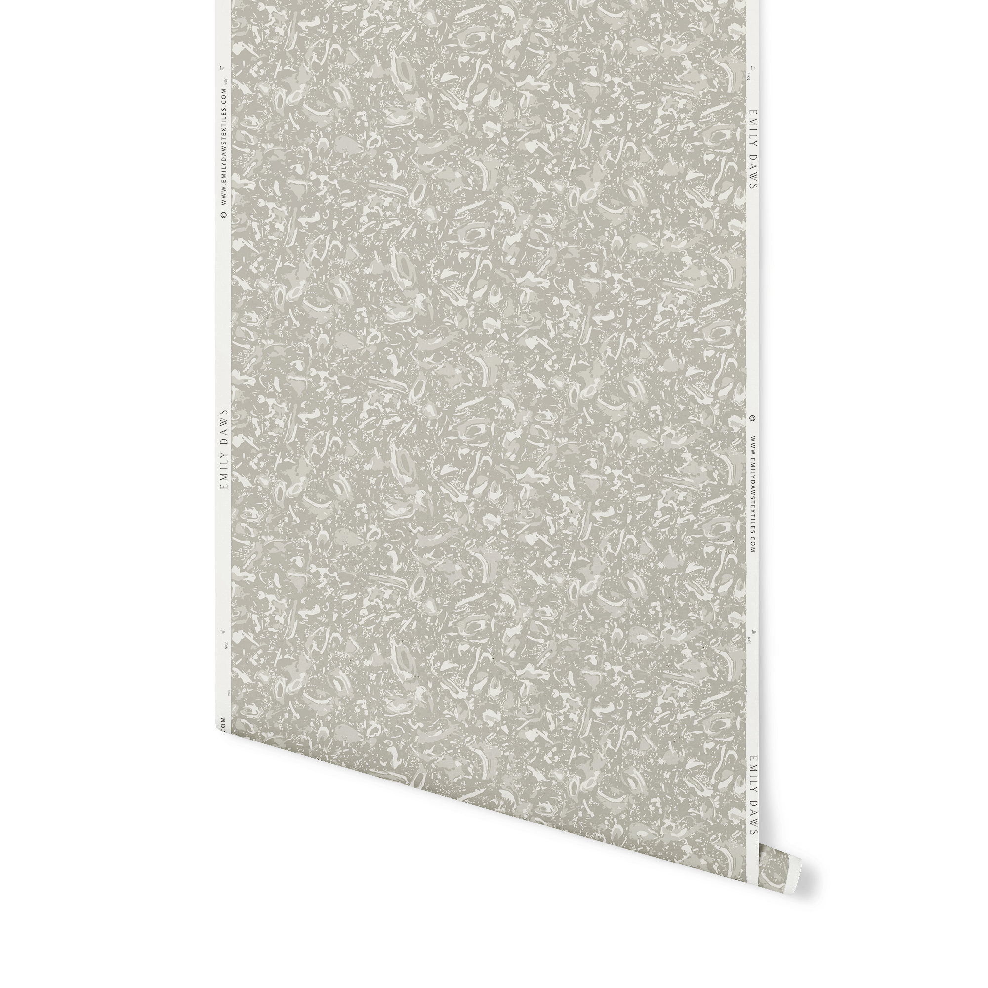 Emily Daws River Reef wallpaper in Pearl – close-up showing texture and tone of design