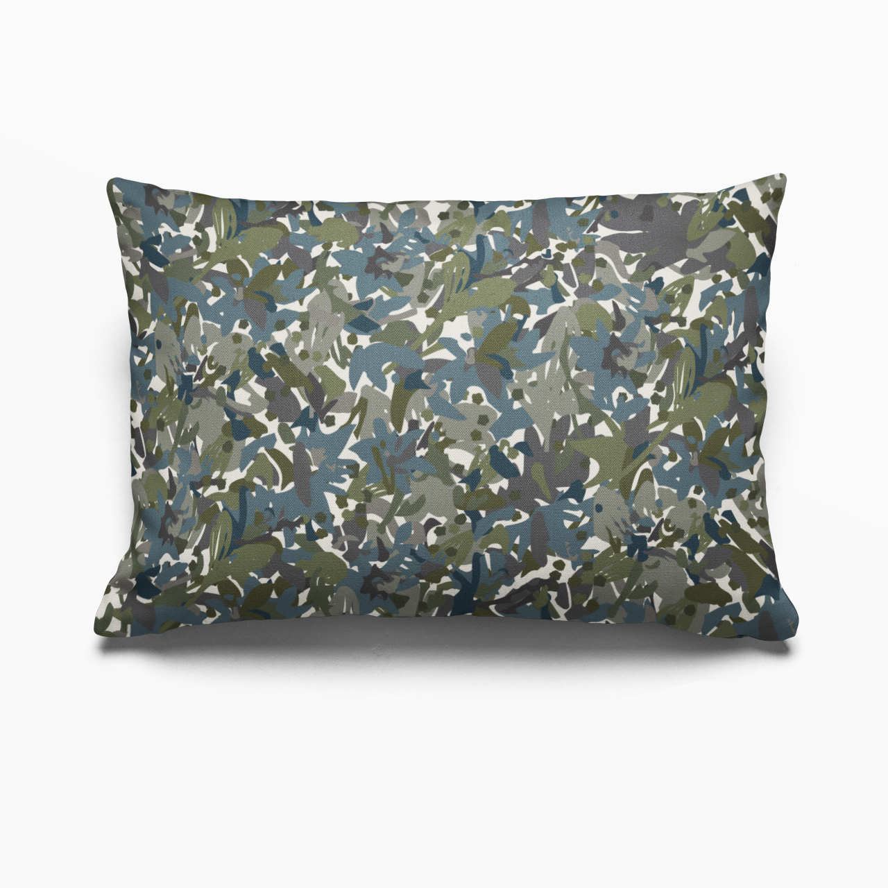Thicket pillow in Emerald by Emily Daws – lumbar pillow for beds or benches in a soft country interior