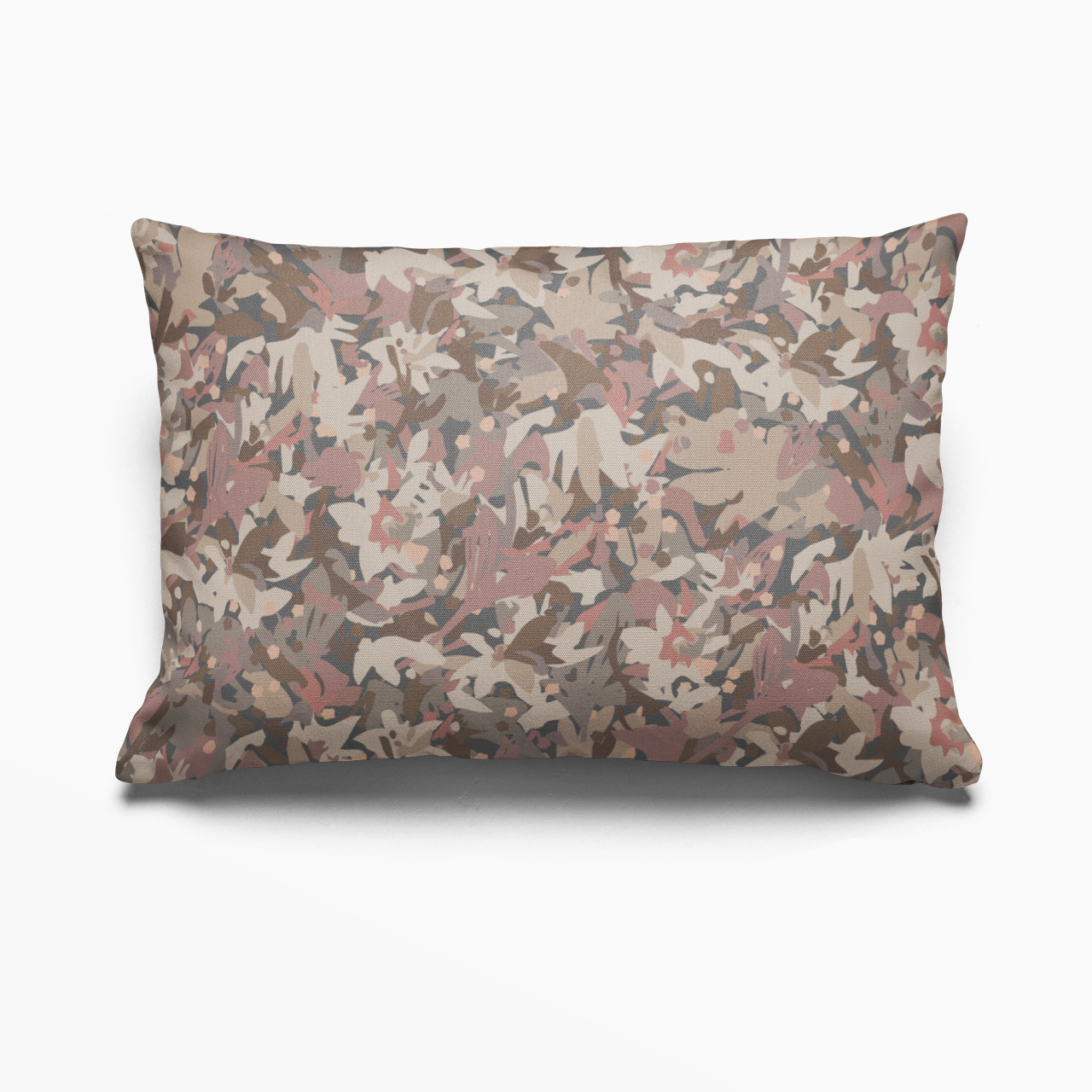 Thicket pillow in Rouge by Emily Daws – lumbar pillow for beds or benches in a soft country interior