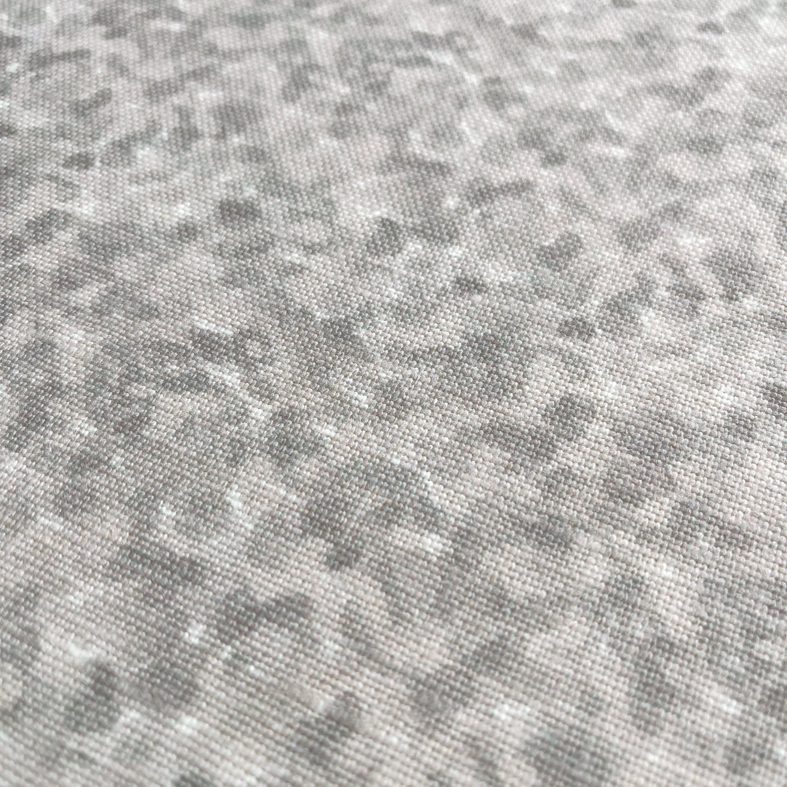 Tortoise fabric in Morel by Emily Daws — close-up detail of Belgian linen, Fauna Collection