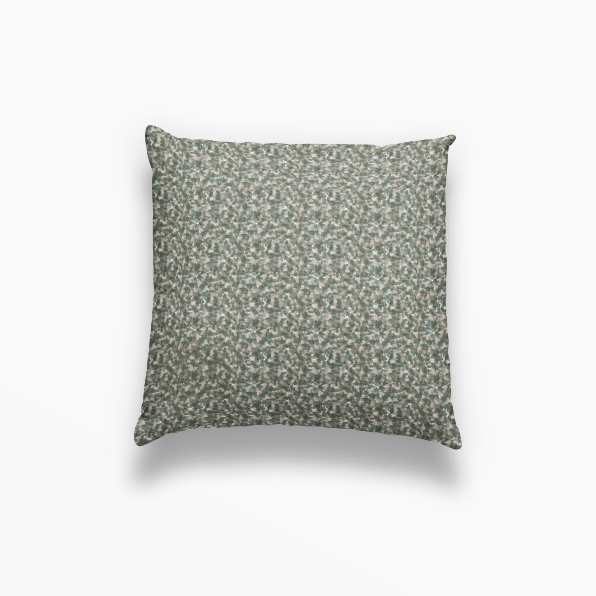 Tortoise pillow in Fig by Emily Daws – square throw pillow with dotted or spotted woodland design