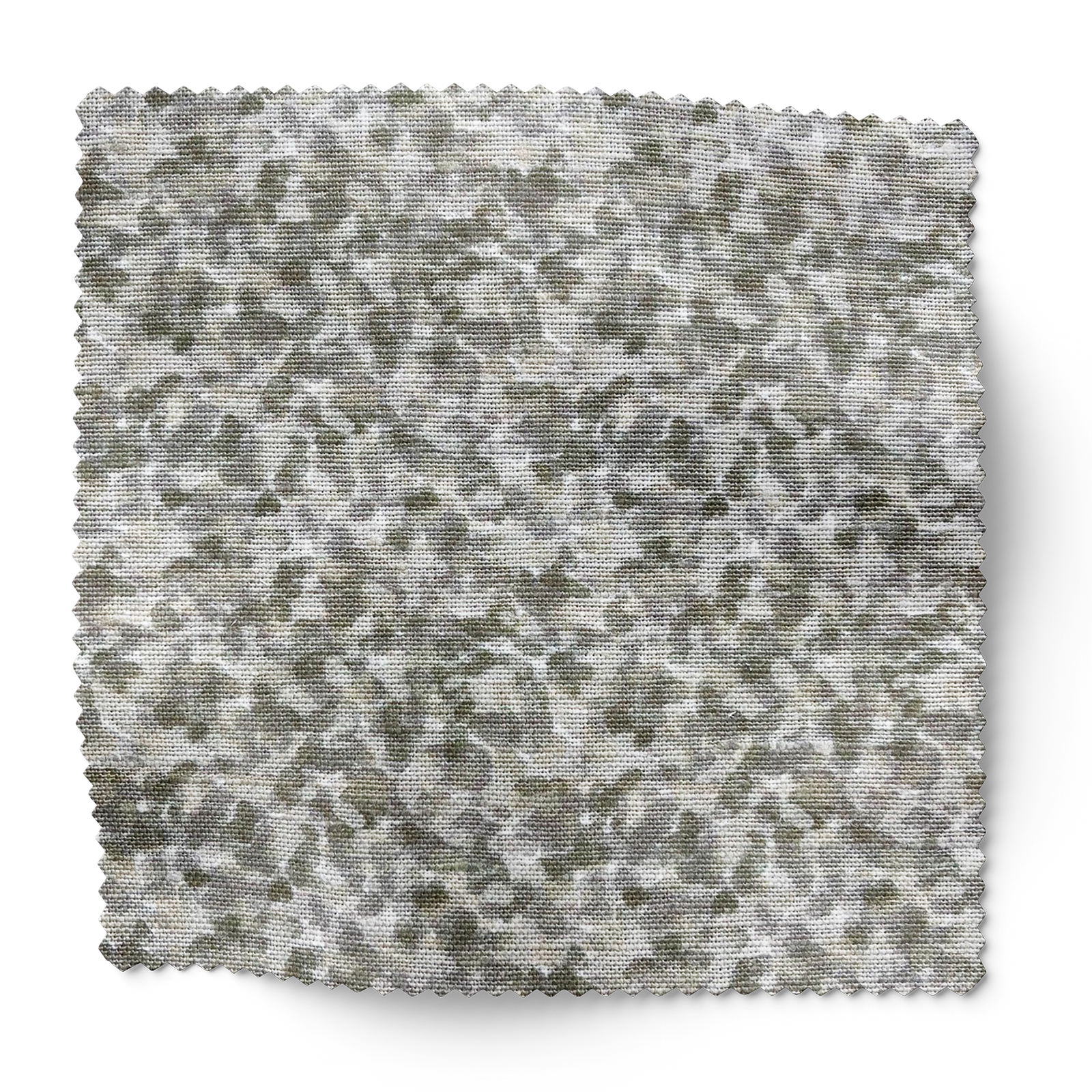 Tortoise fabric in Thyme by Emily Daws – forest-inspired swatch with dotted and organic motifs
