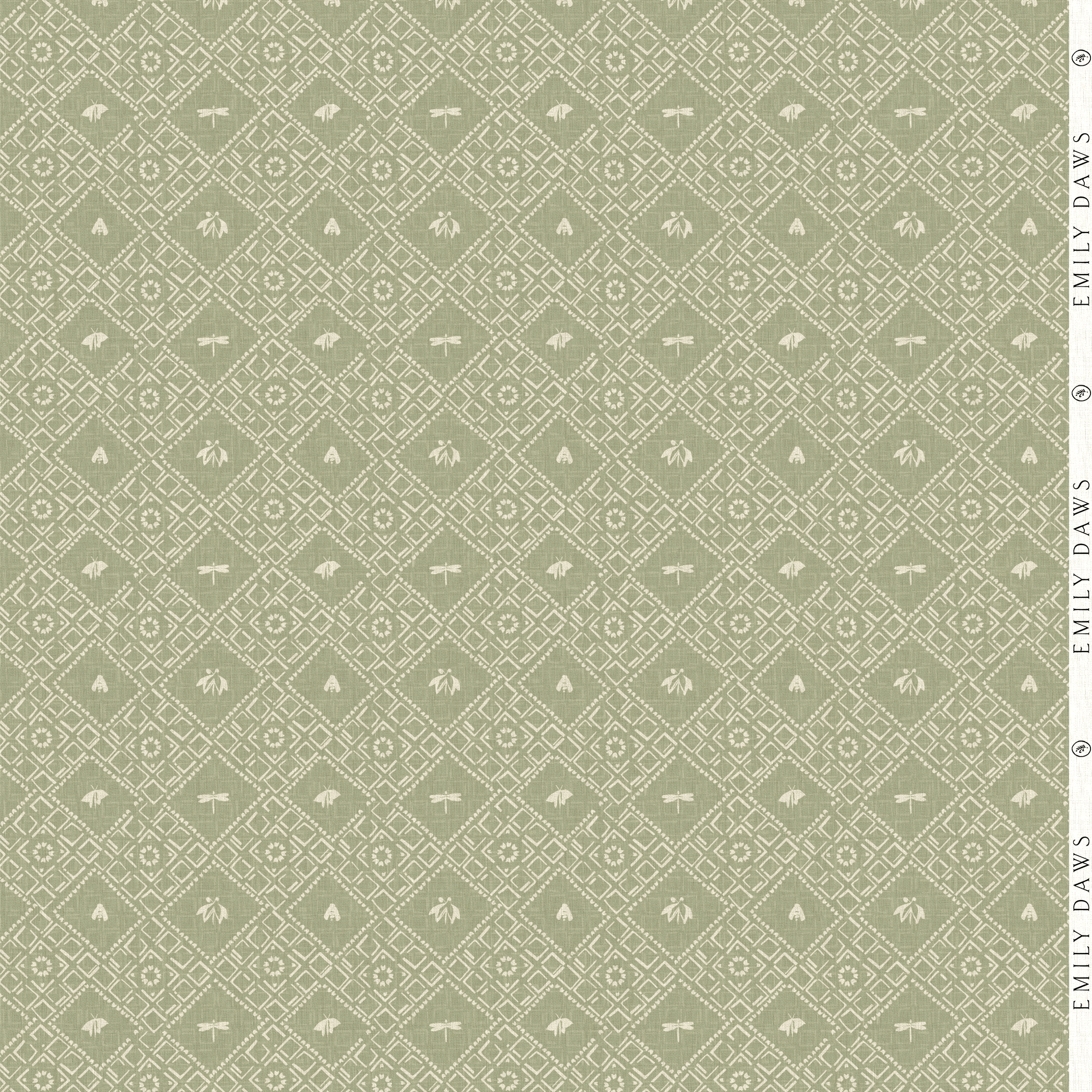 Americana fabric in Edamame by Emily Daws styled in an interior — Fauna Collection