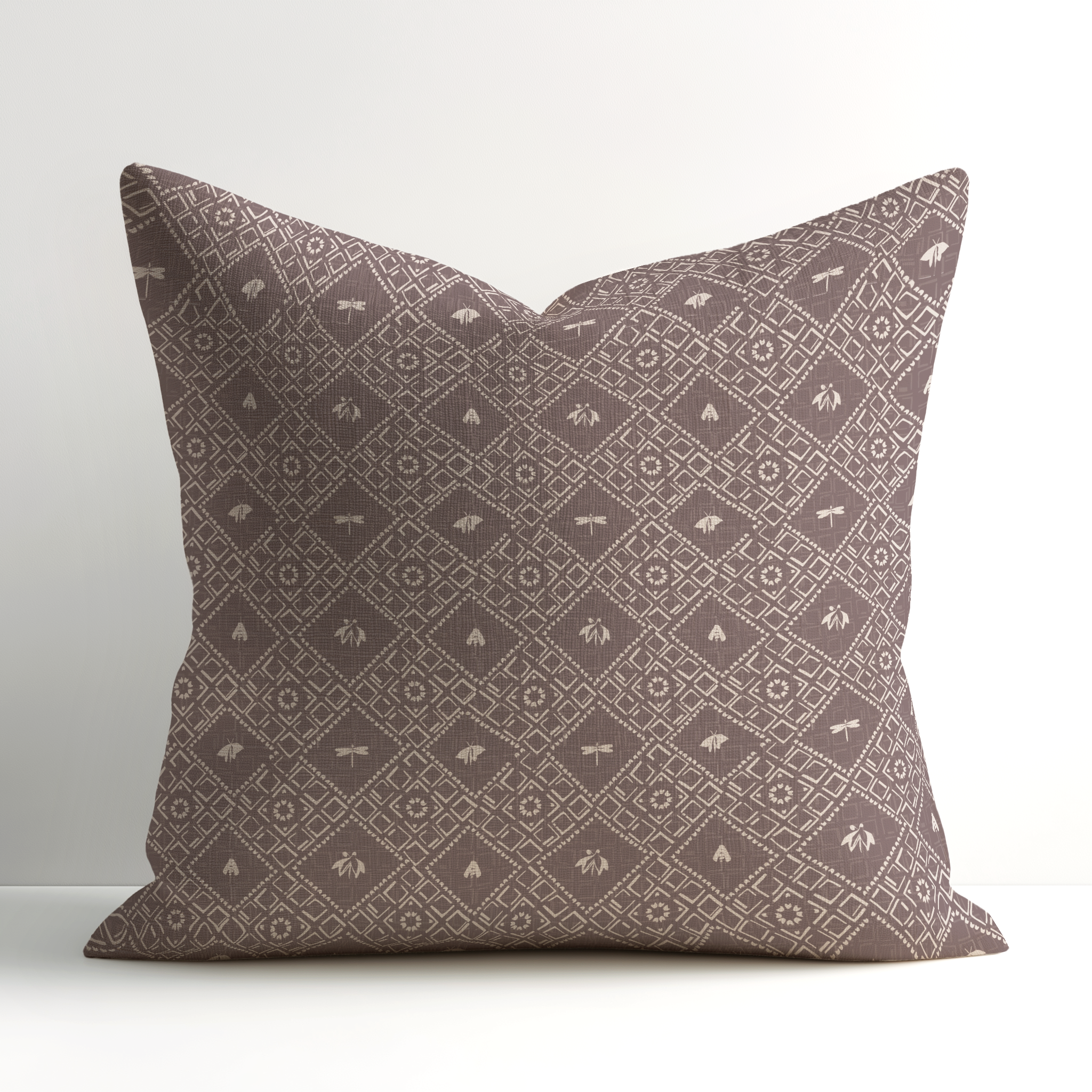 Premium artful accent pillow in Americana Orchid by Emily Daws, a small-batch, Charleston-made designer throw pillow crafted for luxury interiors and professional designers.