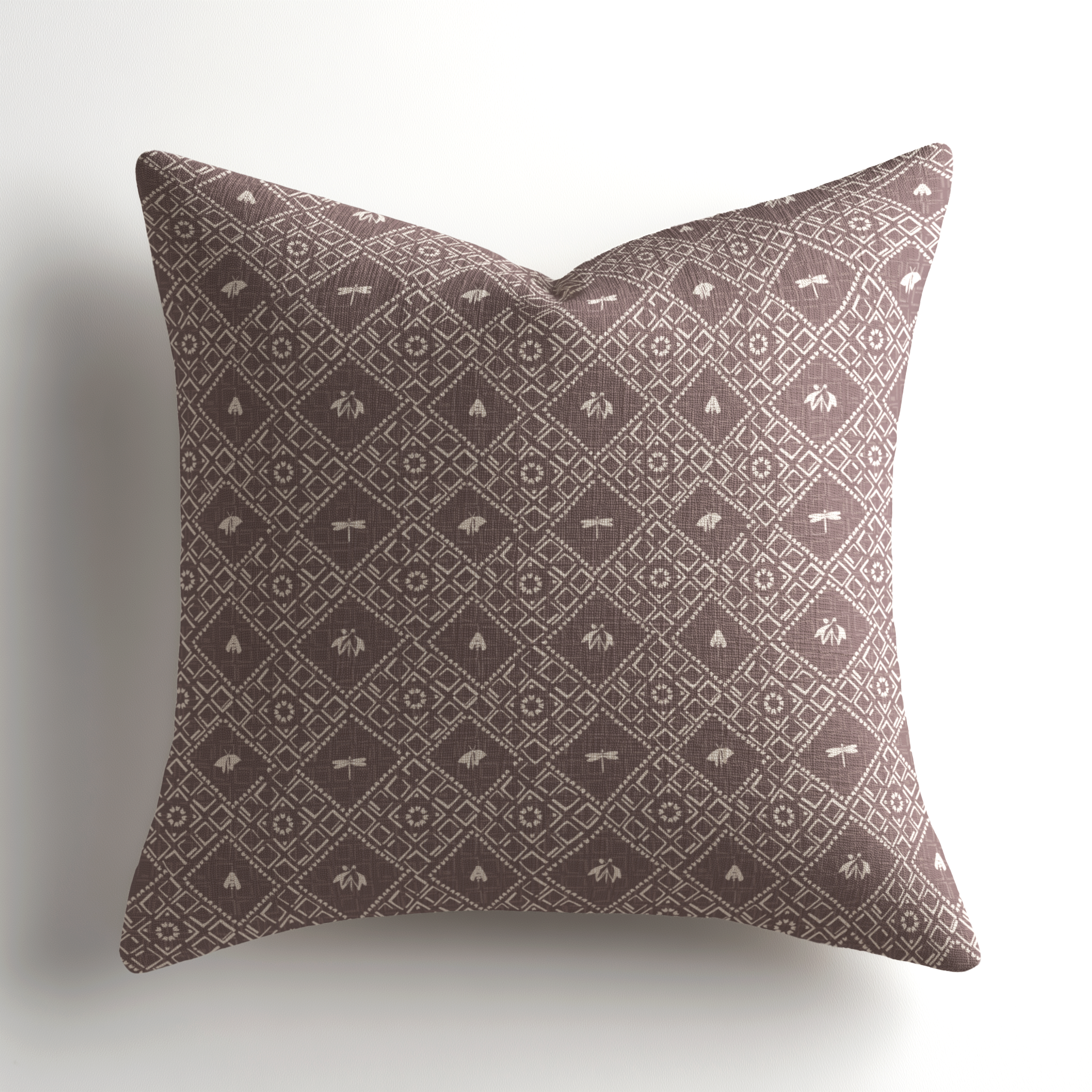 Linen throw pillow by Emily Daws featuring Americana in Orchid, a small-batch, southern inspired designer linen throw pillow showcased in the Emily Daws Charleston Showroom.