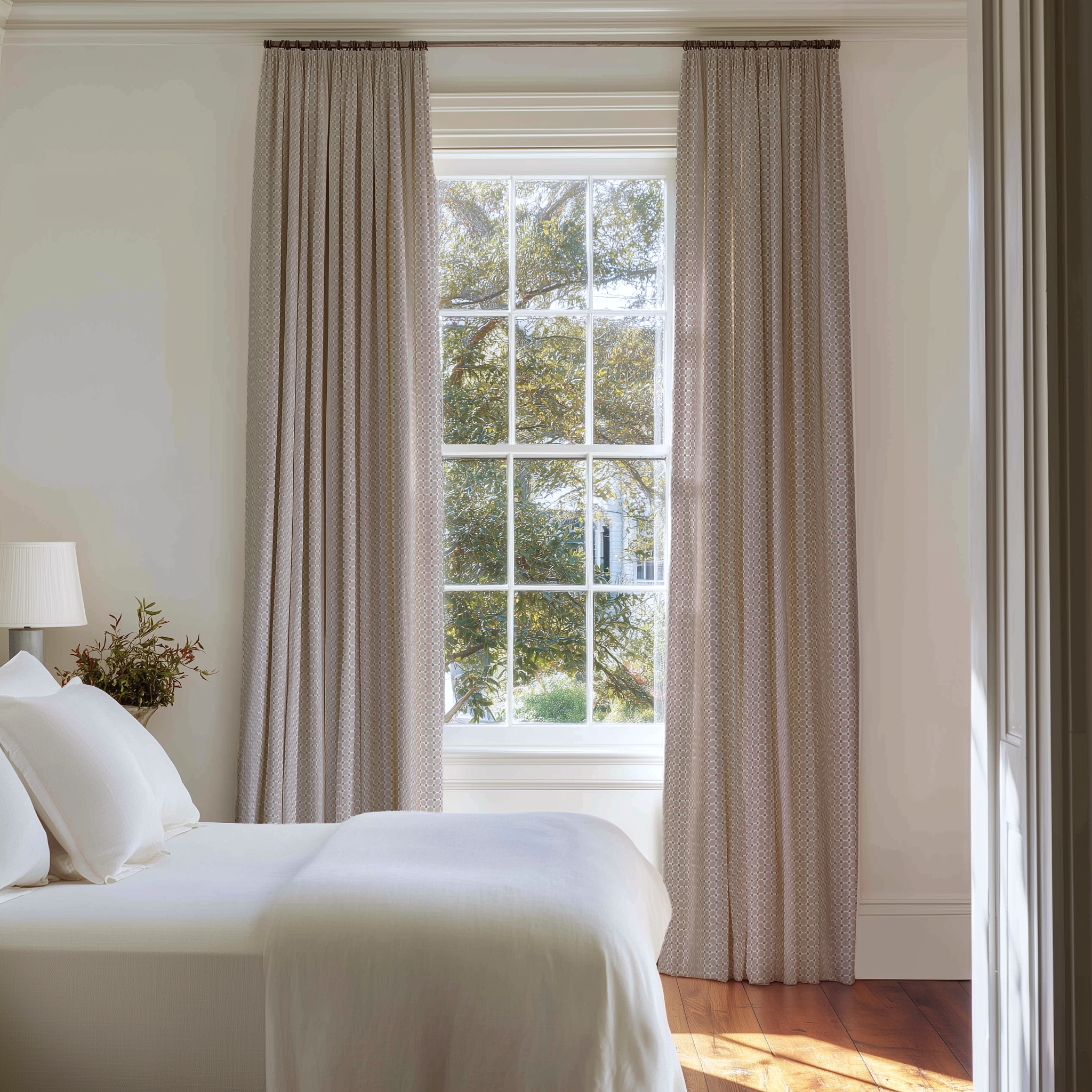 Cobblestone fabric in Terracotta by Emily Daws styled in an interior — Charleston Collection
