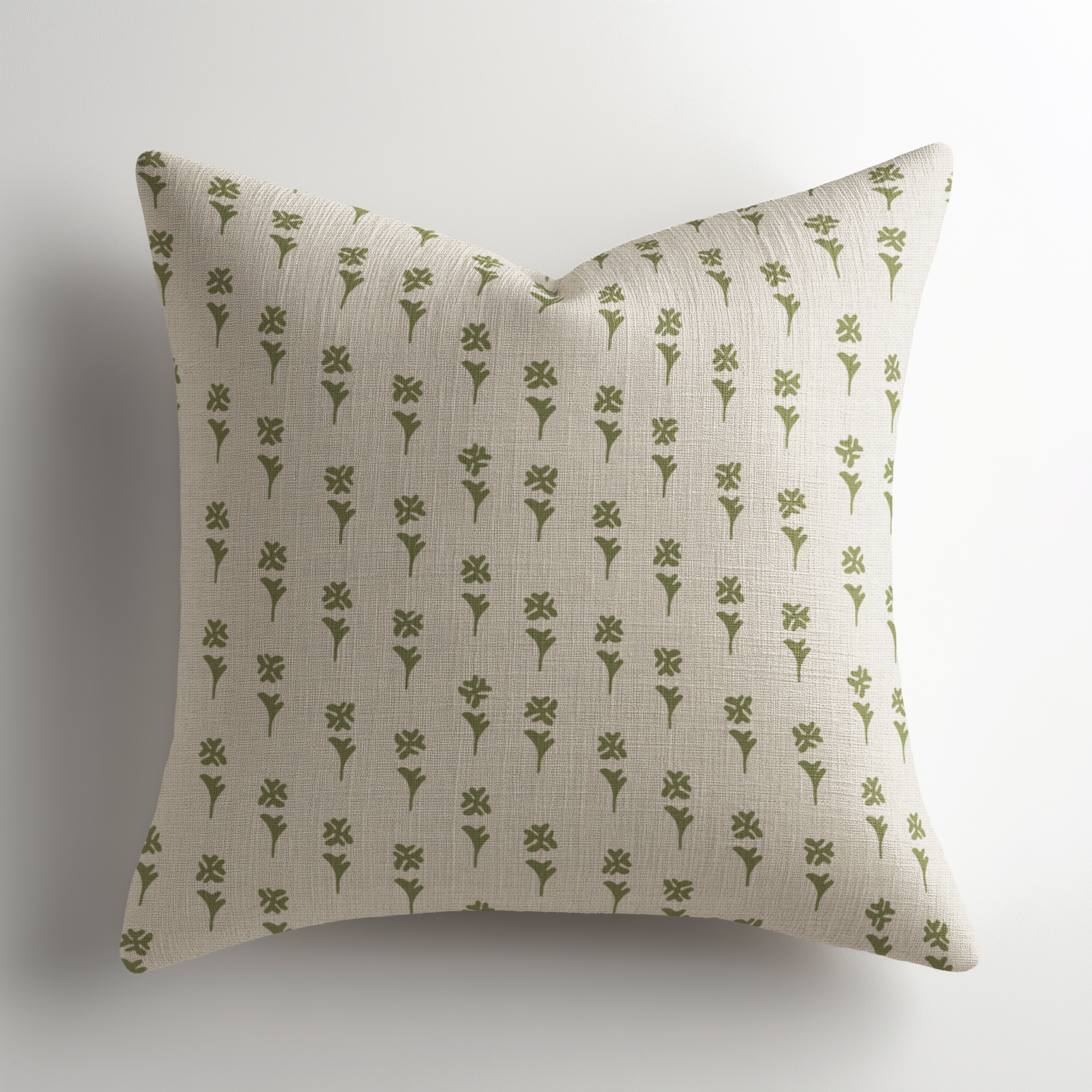Charleston Showroom designer linen throw pillow by Emily Daws, featuring Daffodil in Sprout, a premium throw pillow designed for curated luxury interiors.