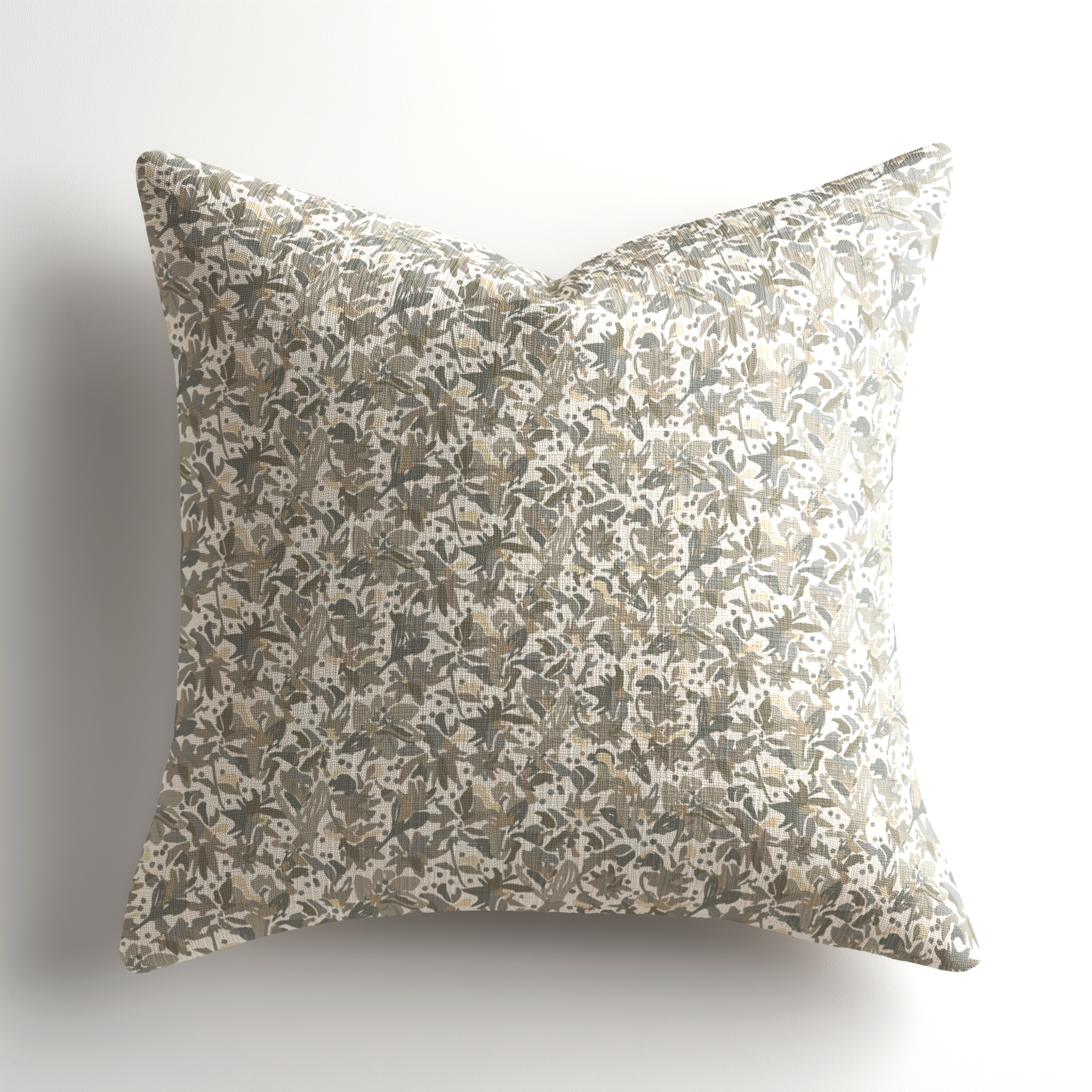 Premium linen throw pillow in Eden Lichen by Emily Daws, a southern inspired, boutique textiles accent designed for interior designers seeking made-in-the-USA soft goods.