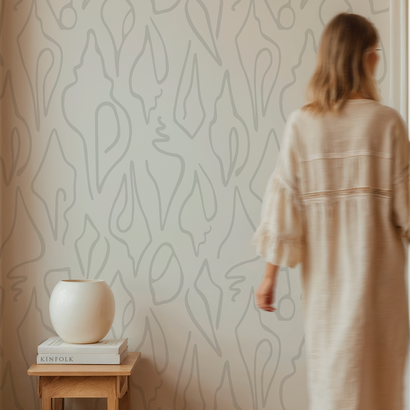 Emily Daws small-batch clay-coated wallpaper created for trade professionals and boutique Southern-style interiors.