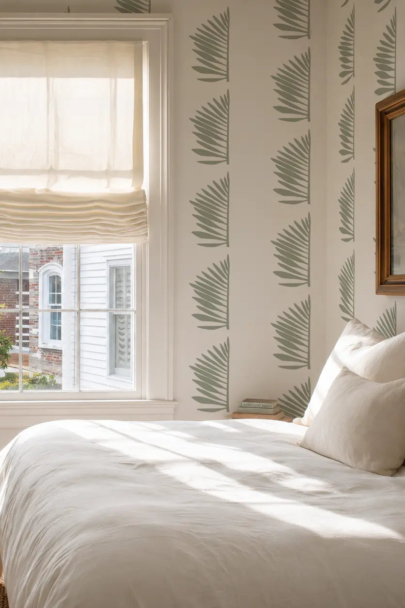 Palmetto Wallpaper in Sage