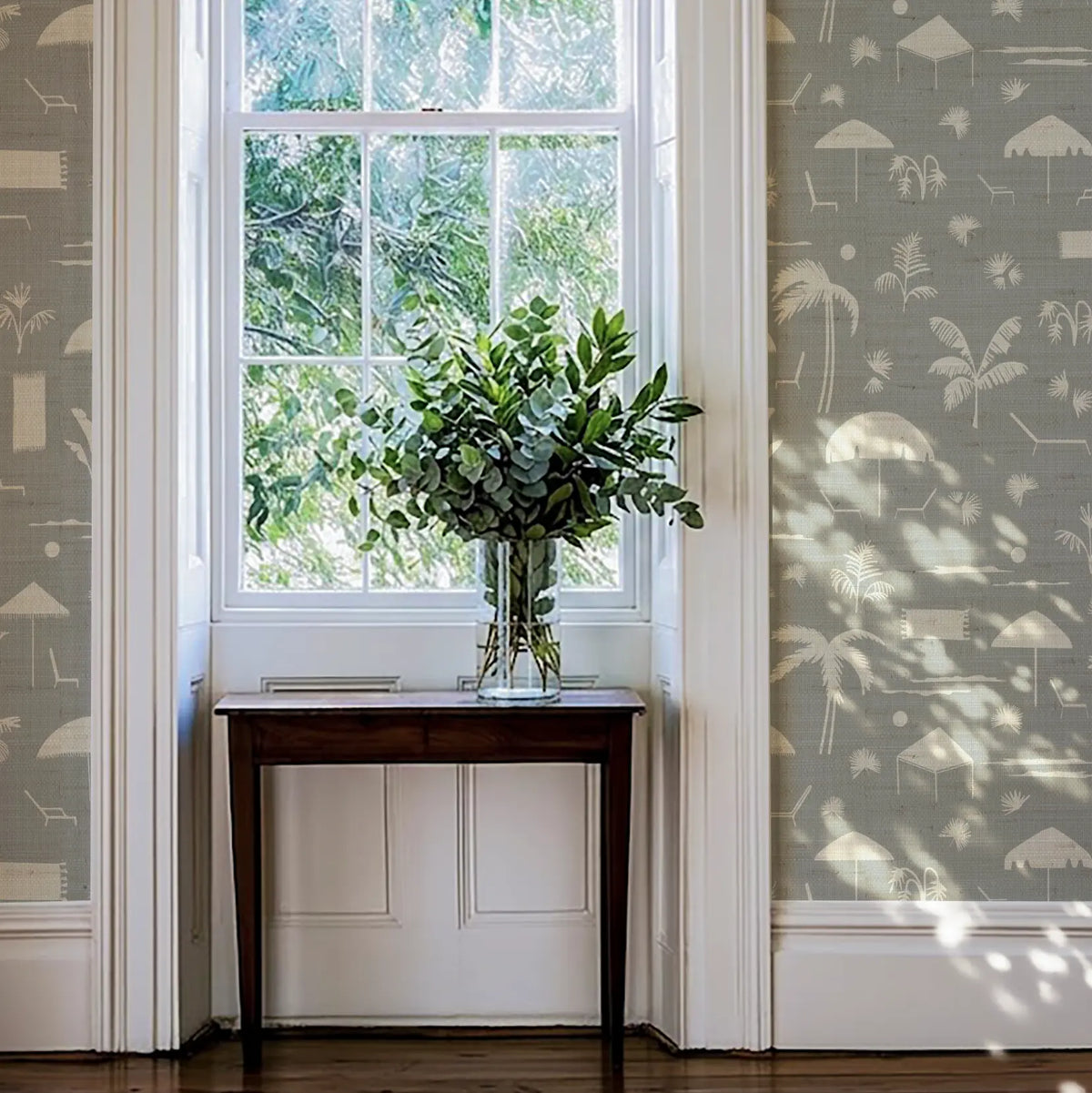 Folly Toile Grasscloth in Harbor