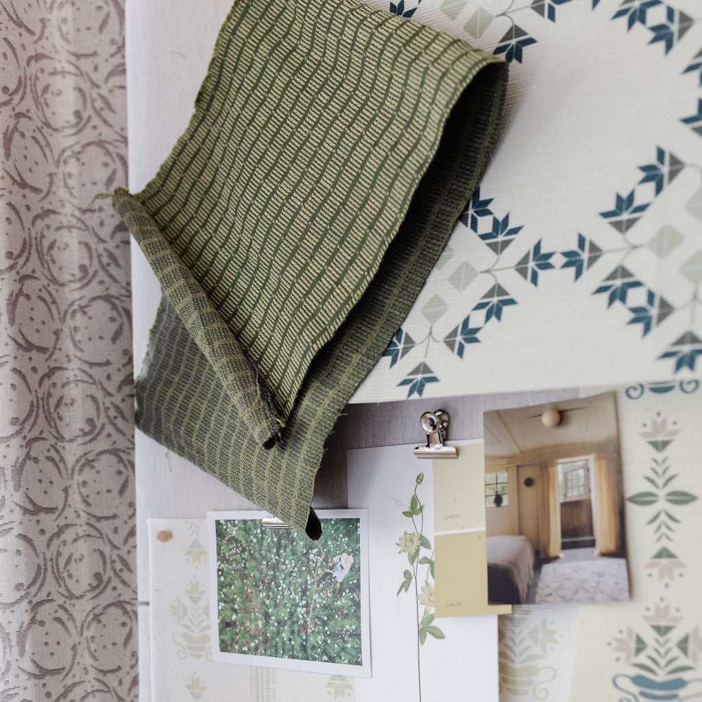 Woven linen fabric by Emily Daws designed for trade professionals sourcing artful textiles for residential interiors.