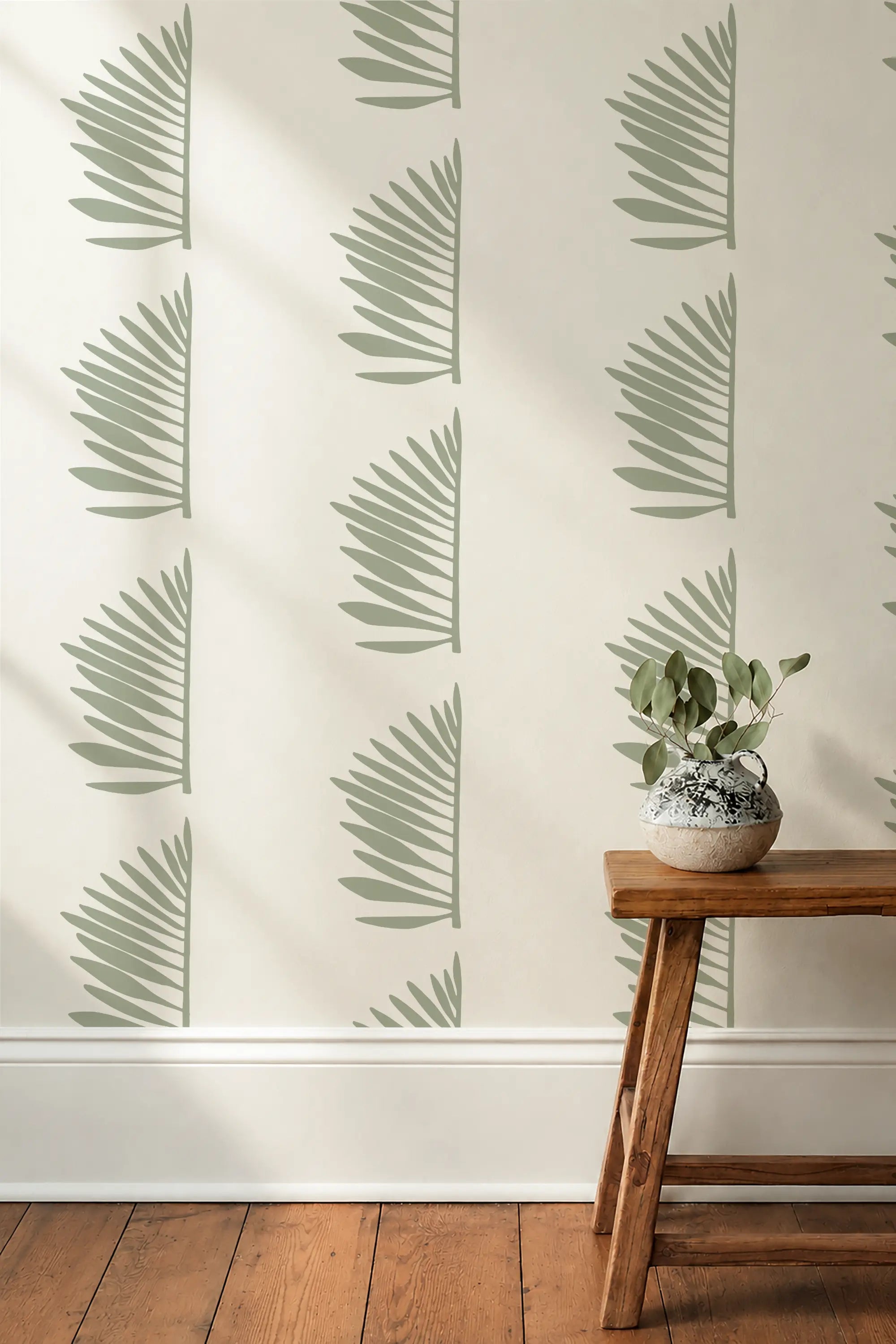 Palmetto Wallpaper in Sage
