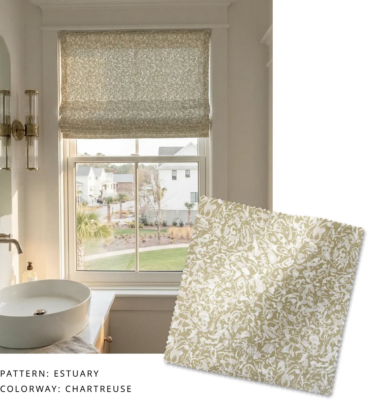 Estuary Fabric in Chartreuse