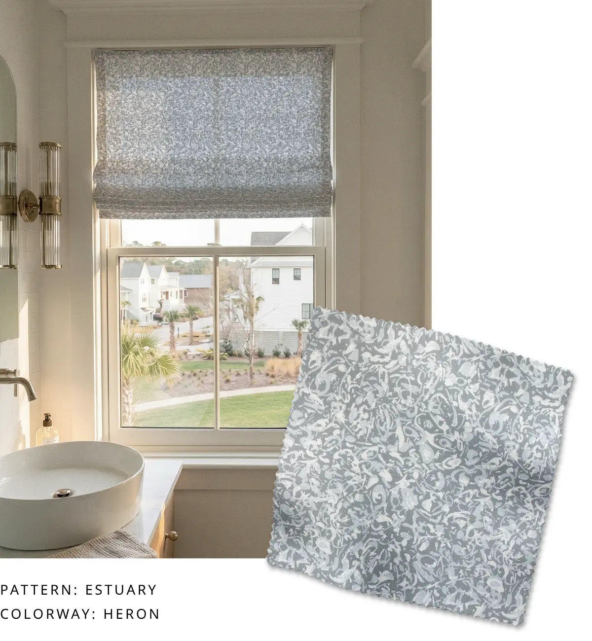 Estuary Fabric in Heron