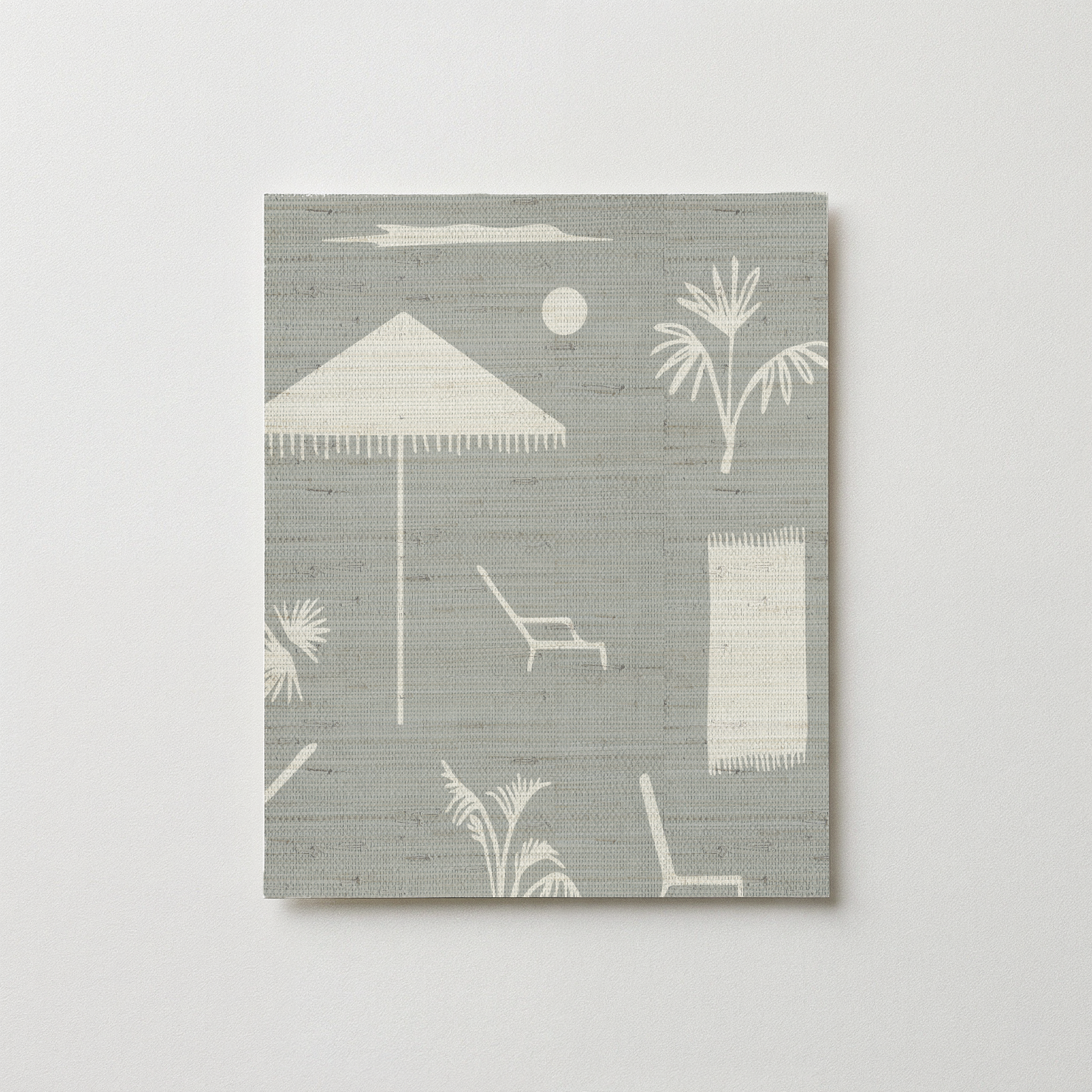 Folly Toile Grasscloth Swatch in Harbor