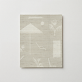 Folly Toile Grasscloth Swatch in Sand