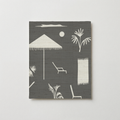 Folly Toile Grasscloth Swatch in Storm