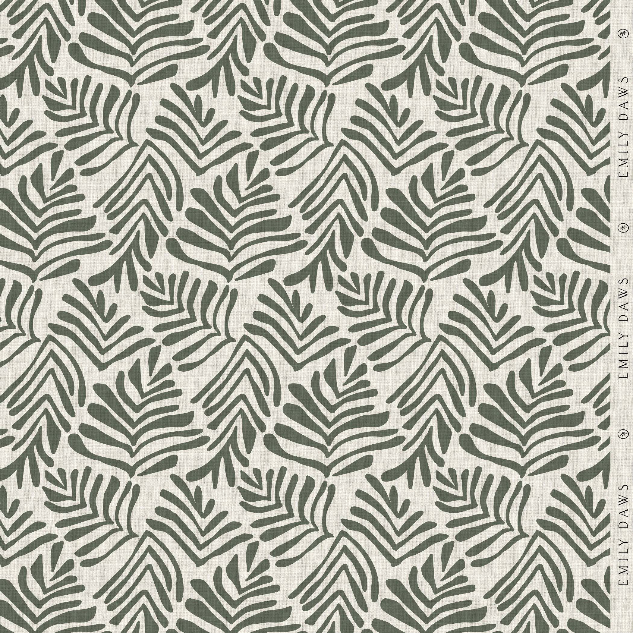 Frond Alpine fabric by Emily Daws — Flora Collection, available by the yard for drapery and upholstery
