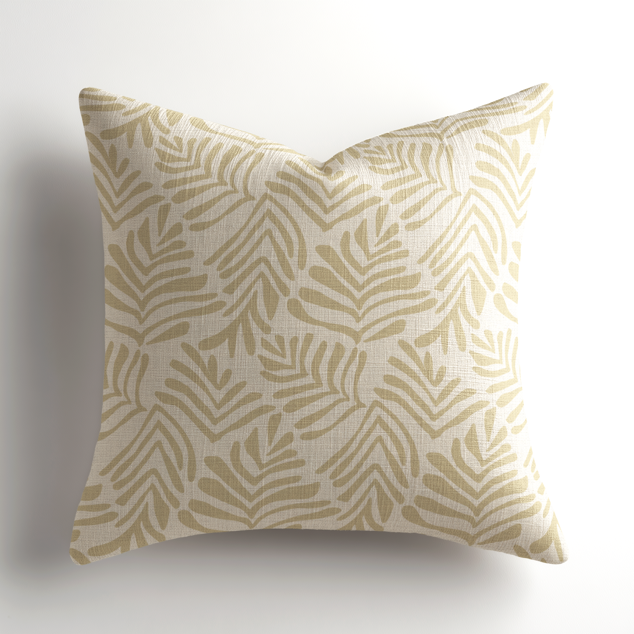 Charleston-inspired designer throw pillow from Emily Daws in Frond Marigold, a premium throw pillow created for interior designers sourcing boutique textiles and made-in-the-USA craftsmanship.