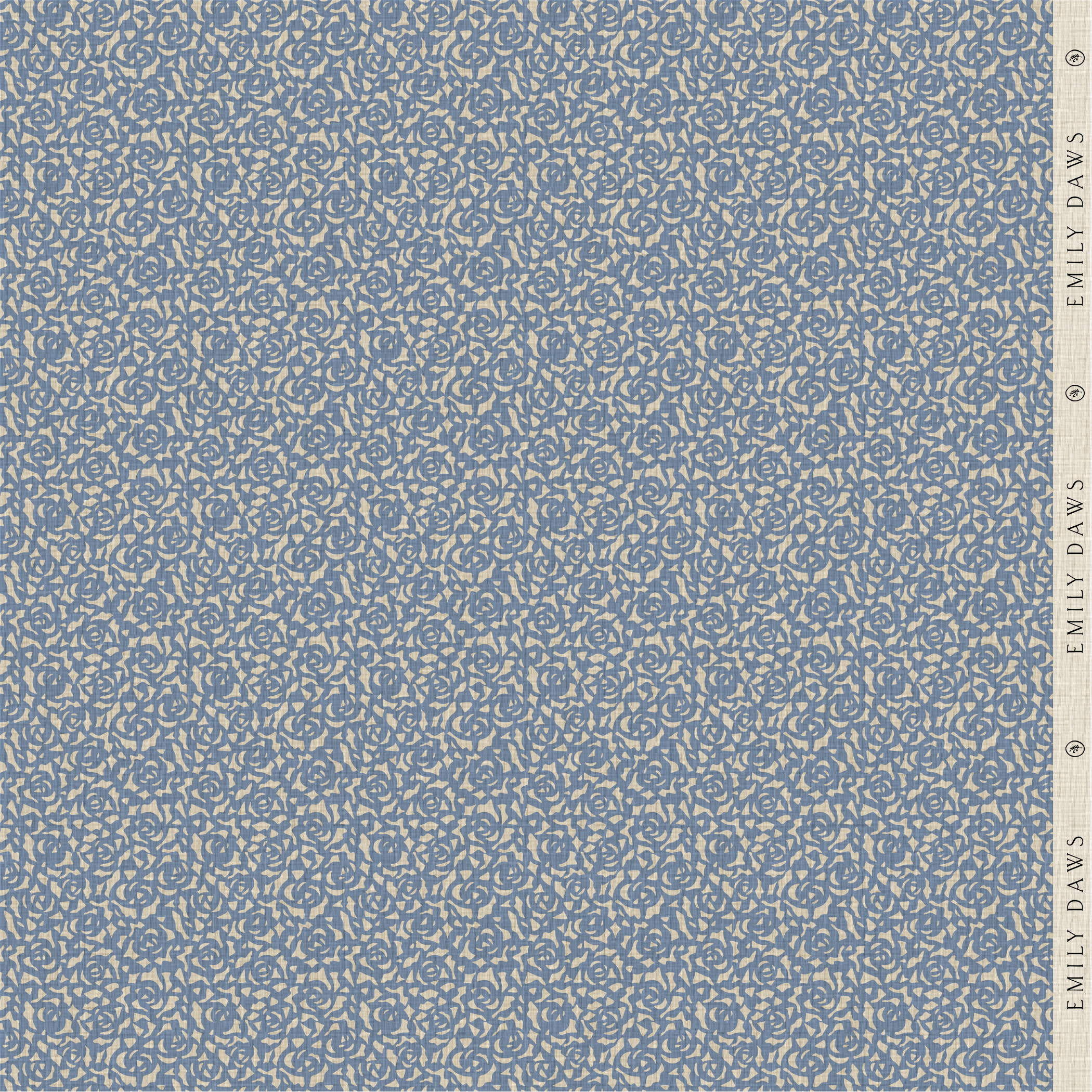 Gardenia fabric in Cobalt by Emily Daws styled in an interior — Charleston Collection