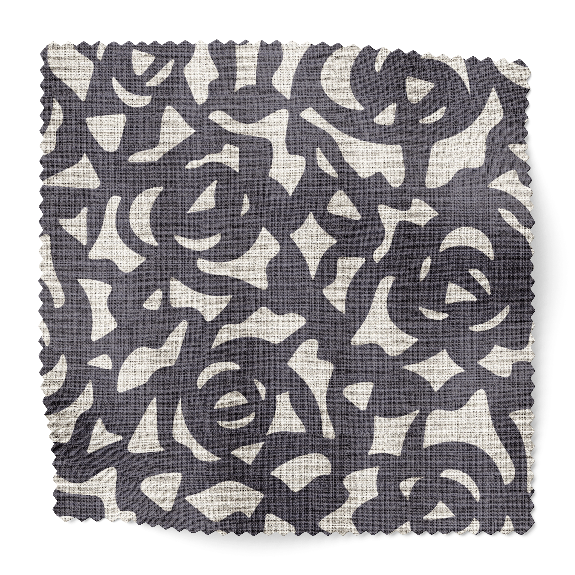 Gardenia fabric swatch in Indigo by Emily Daws — 6x6 Belgian linen sample, Charleston Collection
