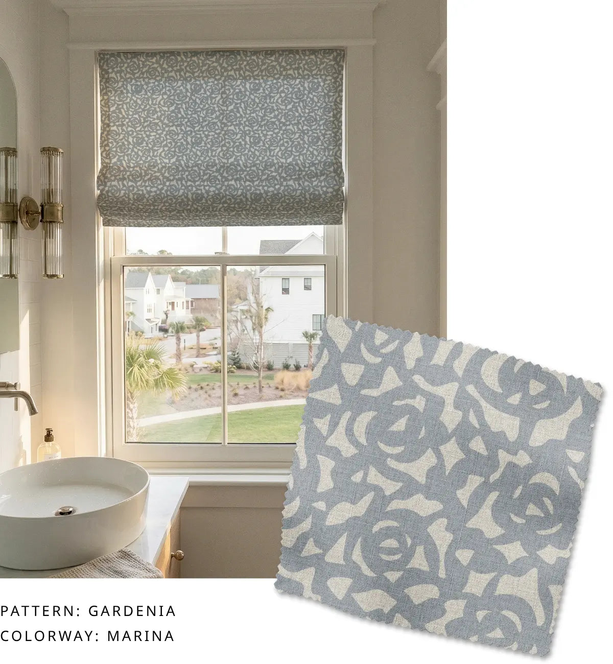 Gardenia Fabric in Marina