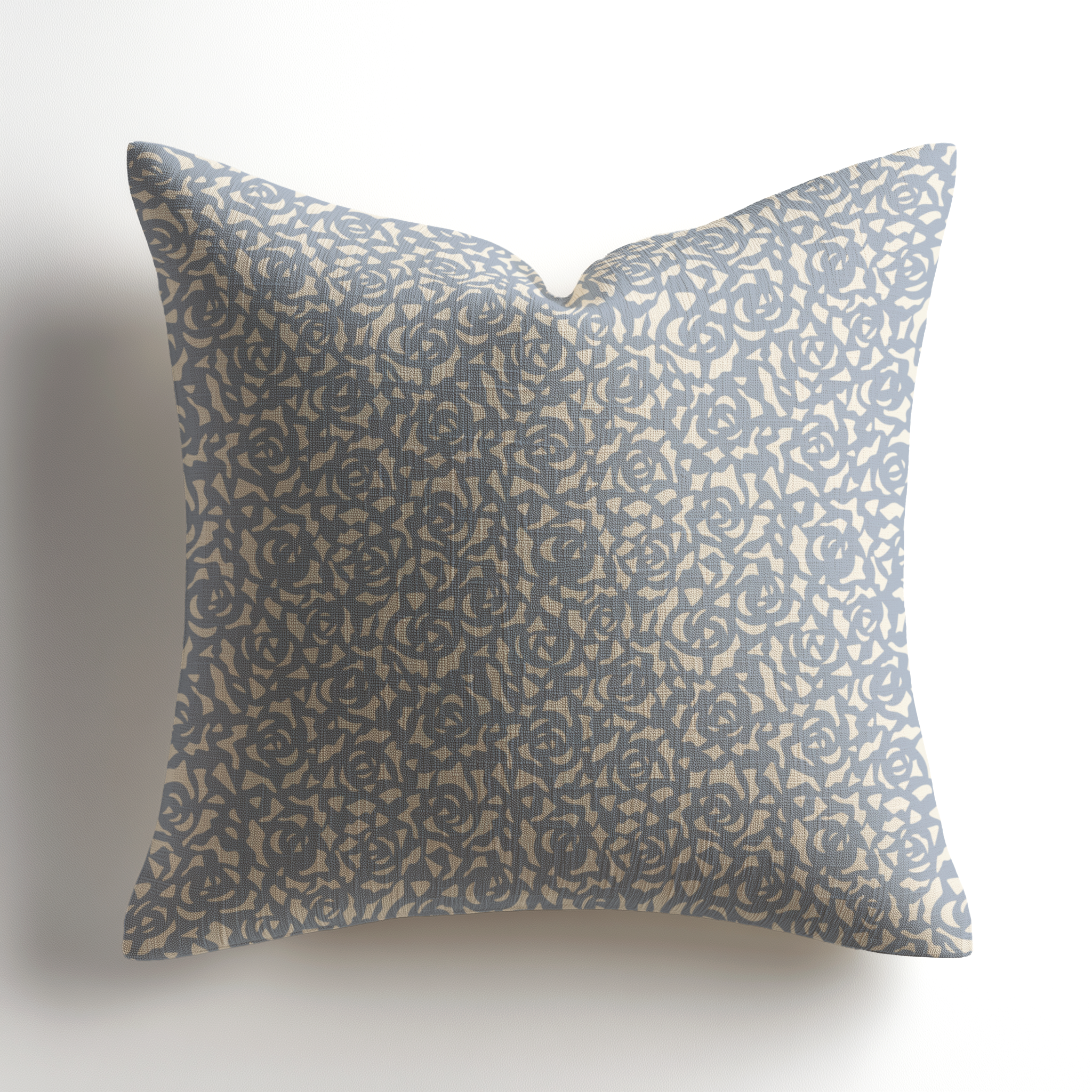Charleston Showroom designer linen throw pillow by Emily Daws, featuring Gardenia in Cobalt, a premium throw pillow designed for curated luxury interiors.