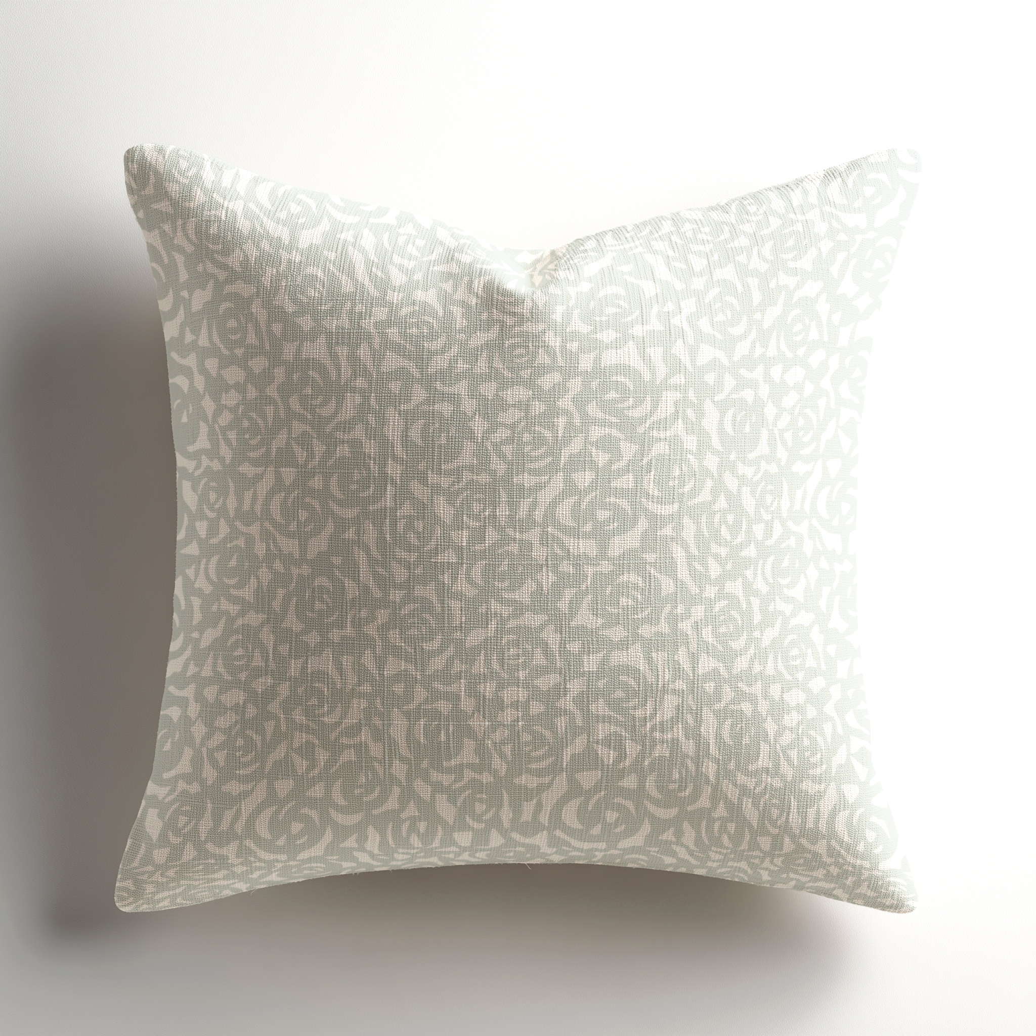 Small-batch linen throw pillow by Emily Daws in Gardenia Mist, a southern inspired, made-in-the-USA selection ideal for refined designer spaces.
