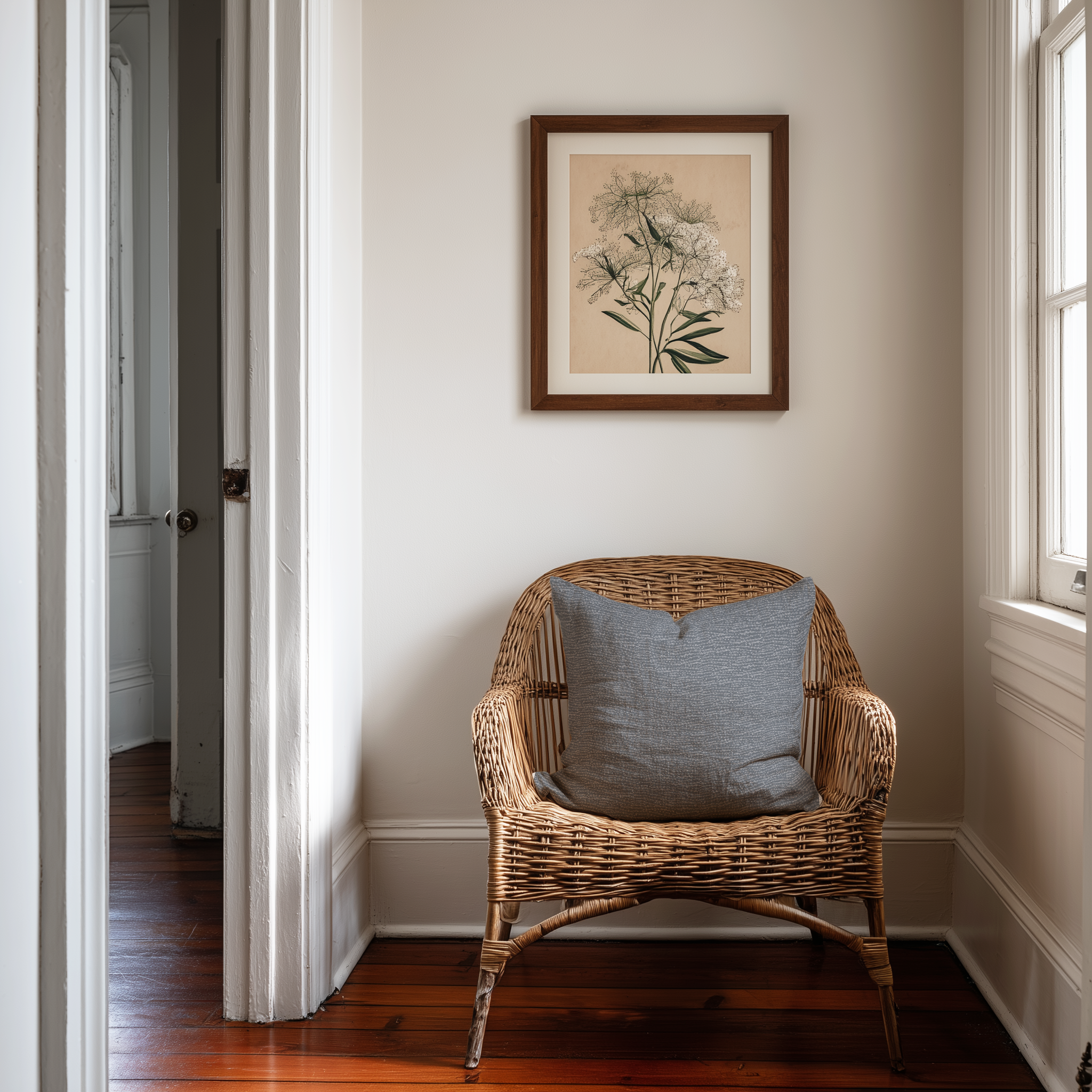 Emily Daws Harbor pillows in Windward — original pattern, feather and down insert
