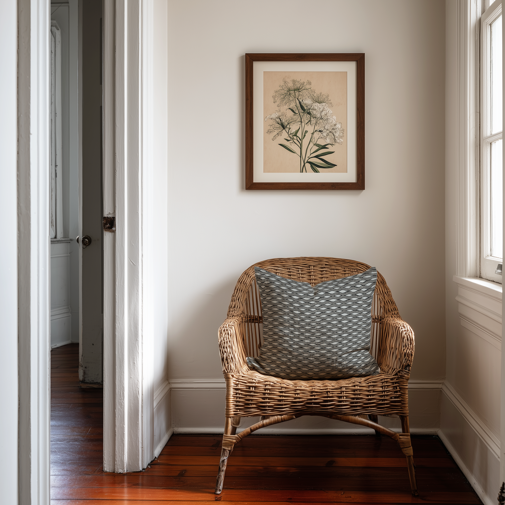 Emily Daws Inlet pillows in Shadow — original pattern, feather and down insert