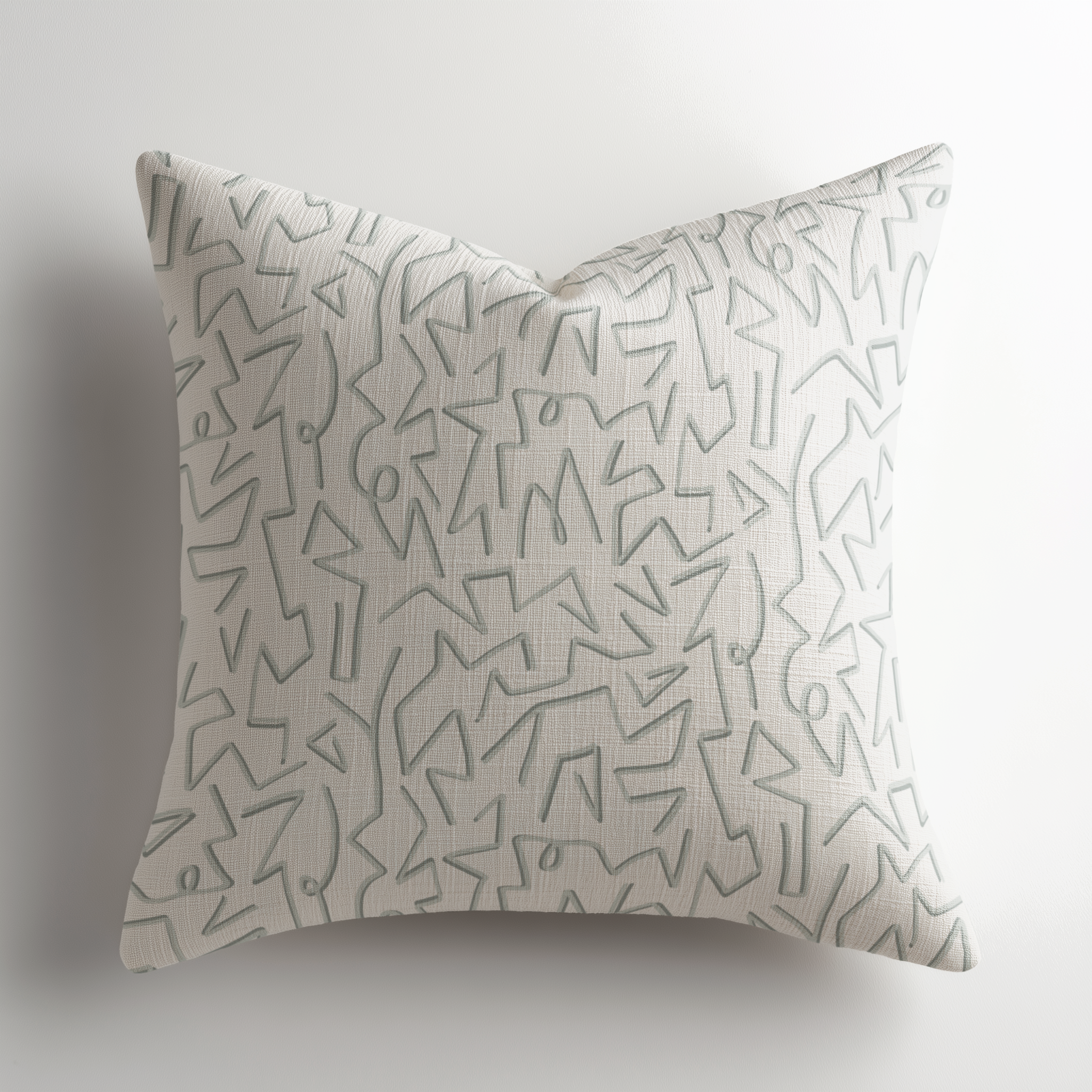 Premium linen throw pillow in Jekyll Moss by Emily Daws, a southern inspired, boutique textiles accent designed for interior designers seeking made-in-the-USA soft goods.