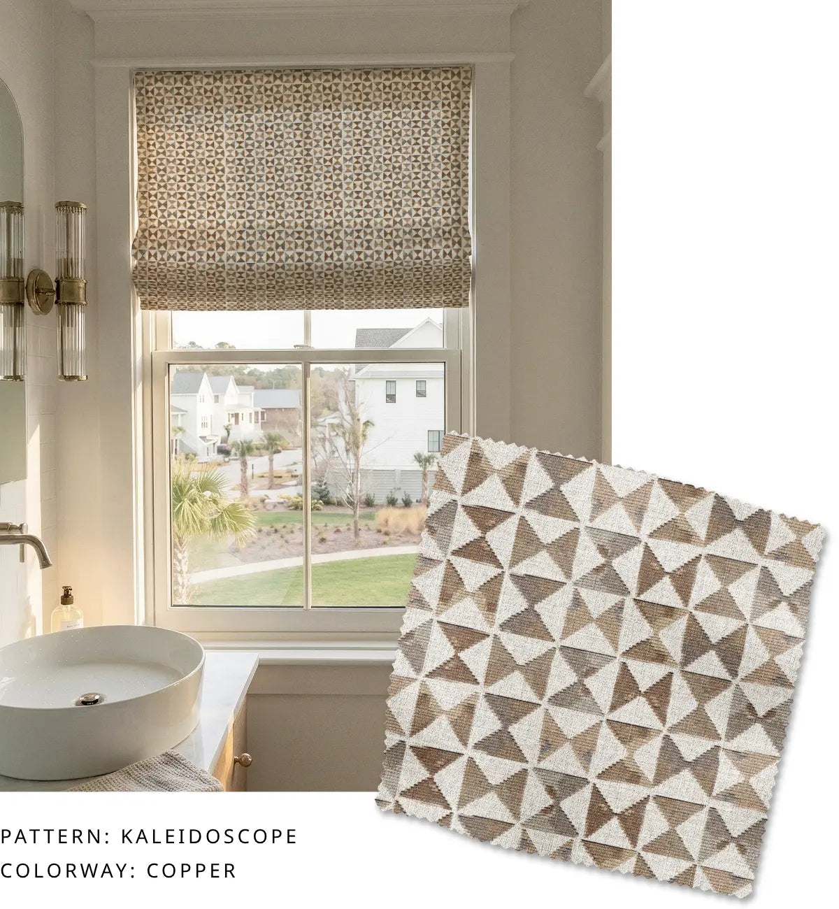 Kaleidoscope Fabric in Copper
