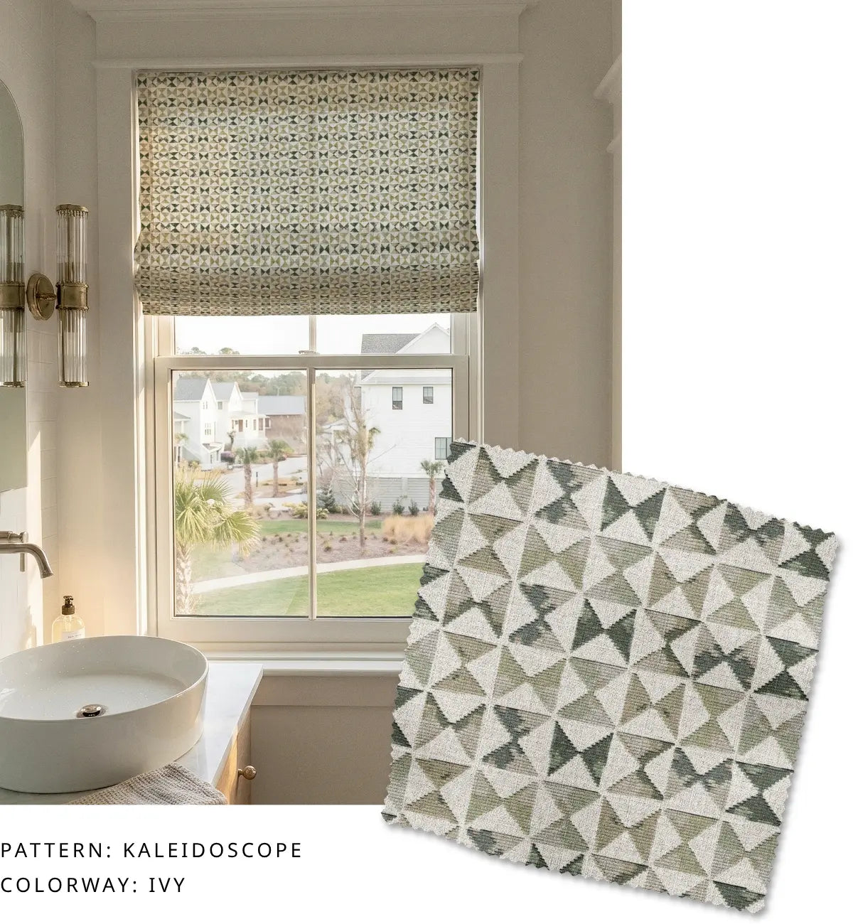 Kaleidoscope Fabric in Ivy