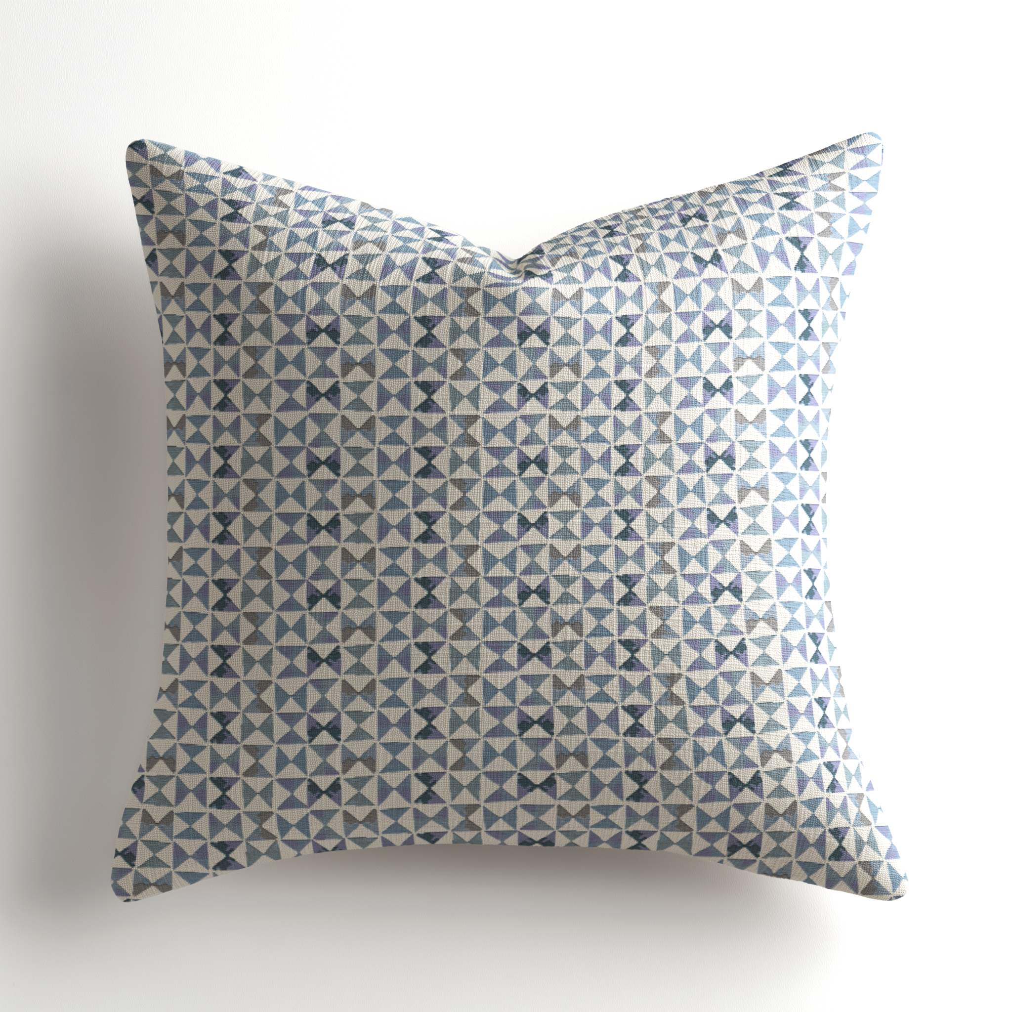 Small-batch handcrafted throw pillow by Emily Daws in Kaleidoscope Iris, a Charleston-rooted luxury interior accent.