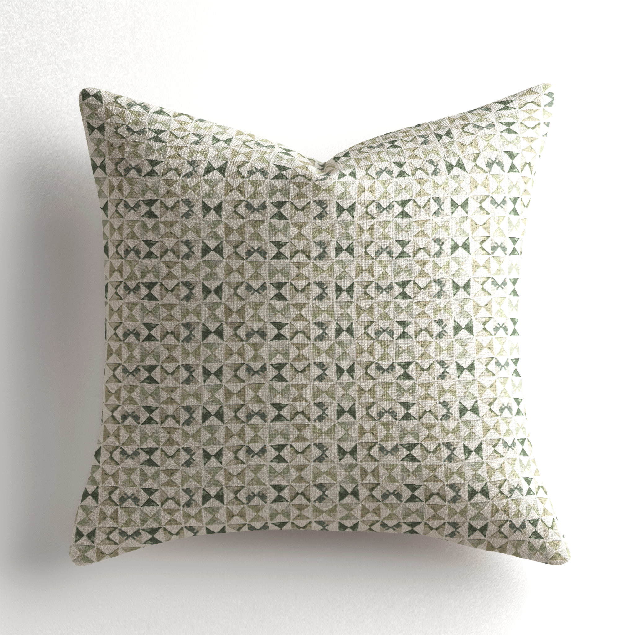 Made-in-the-USA linen throw pillow in Kaleidoscope Ivy by Emily Daws, designed for interior designers sourcing premium, boutique textiles.