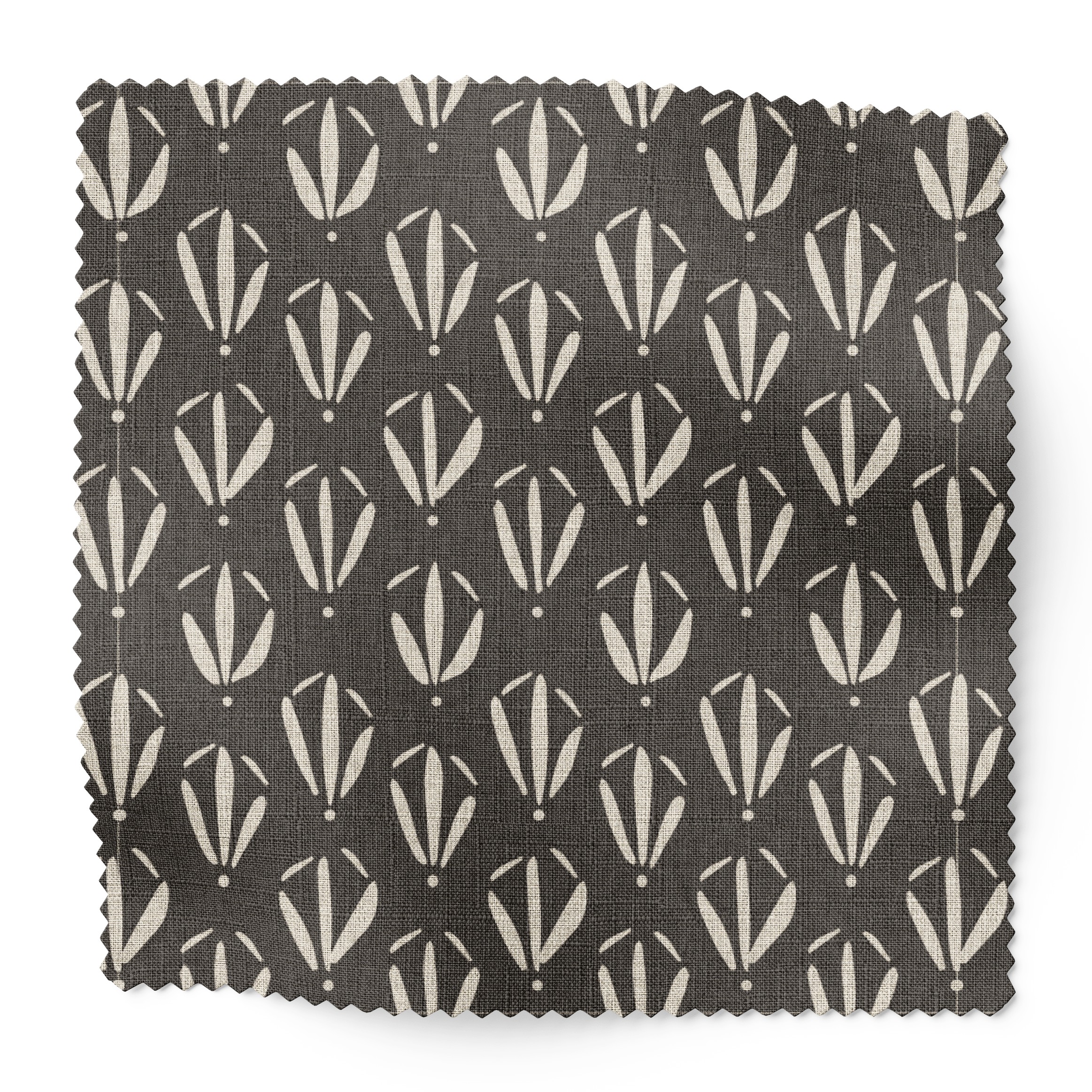 Kiawah fabric swatch in Coal by Emily Daws — 6x6 Belgian linen sample, Sea Island Collection