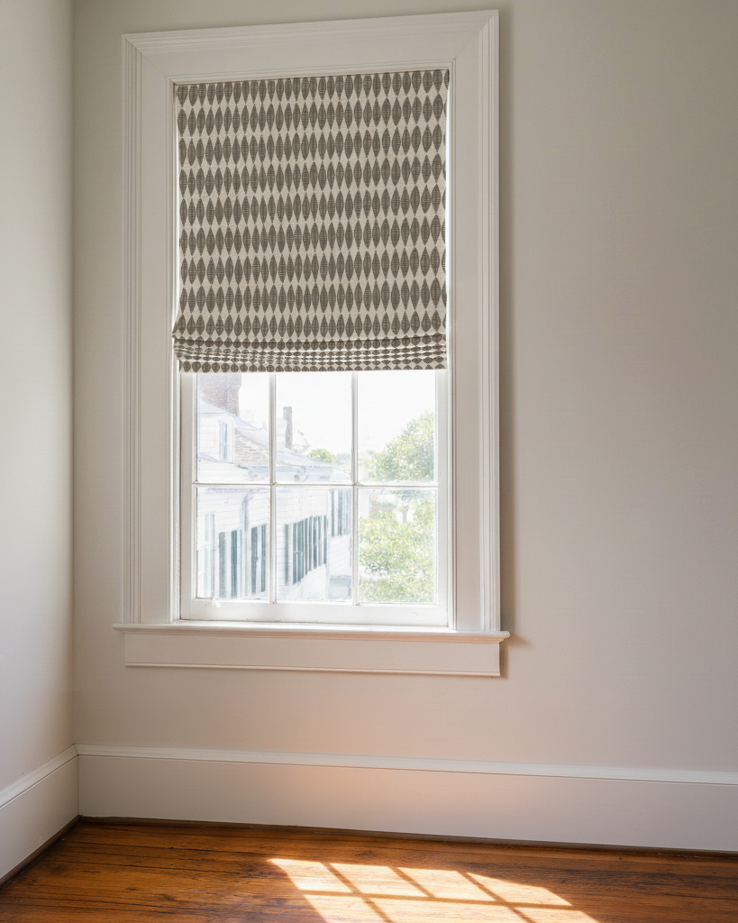 Leaflette fabric in Peppercorn by Emily Daws styled in an interior — Flora Collection