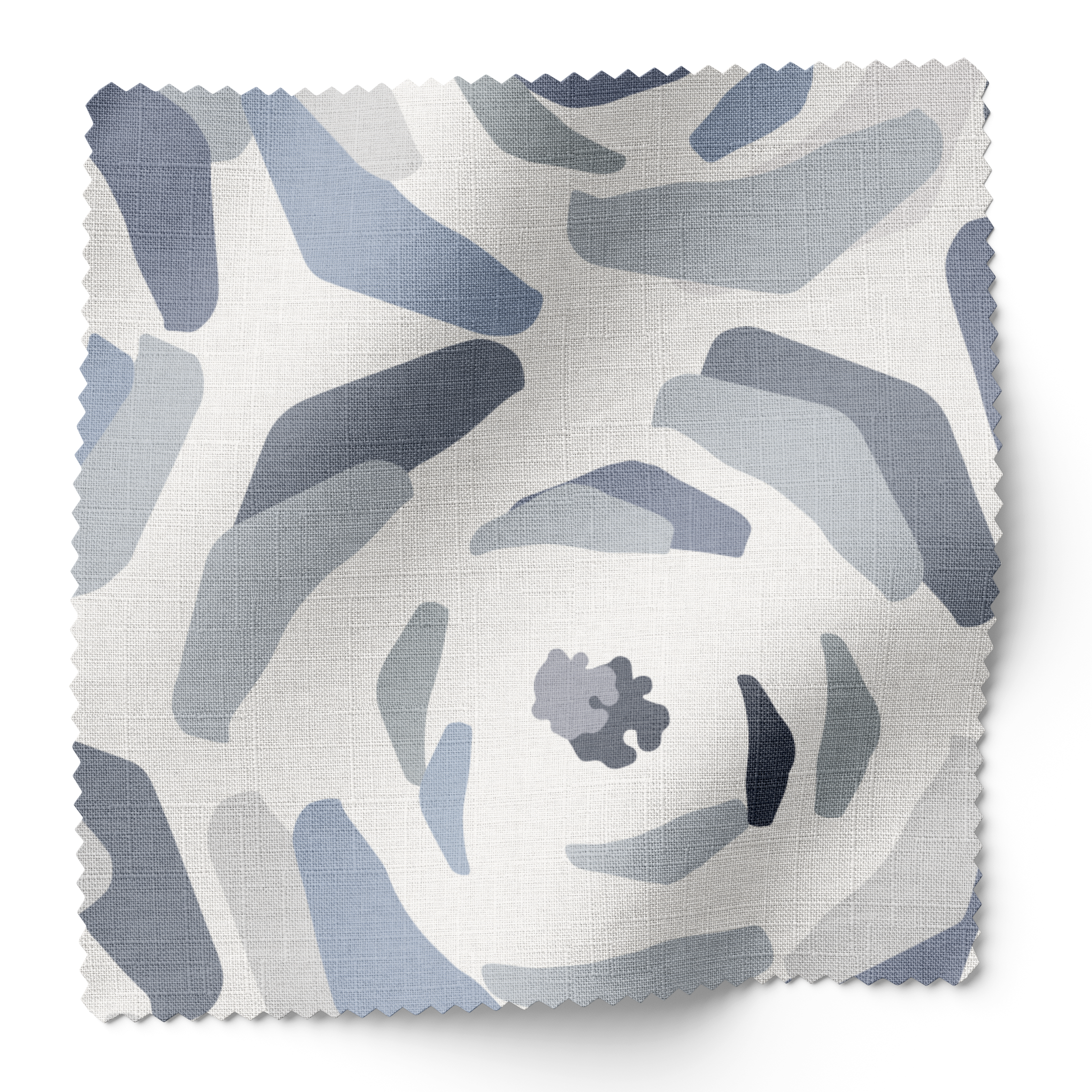 Magnolia fabric swatch in Slate by Emily Daws — 6x6 Belgian linen sample, Charleston Collection