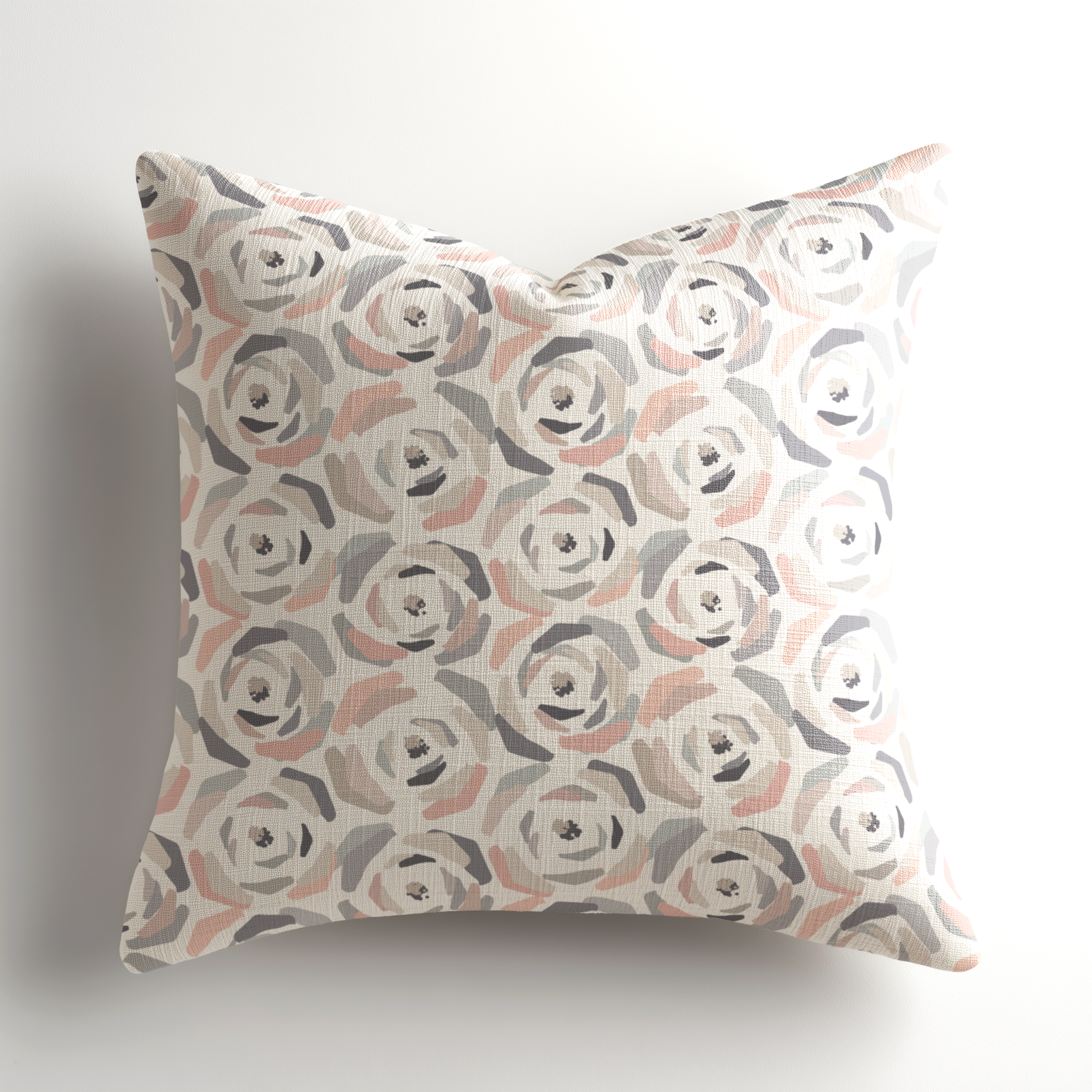 Premium linen throw pillow in Magnolia Multi by Emily Daws, a southern inspired, boutique textiles accent designed for interior designers seeking made-in-the-USA soft goods.