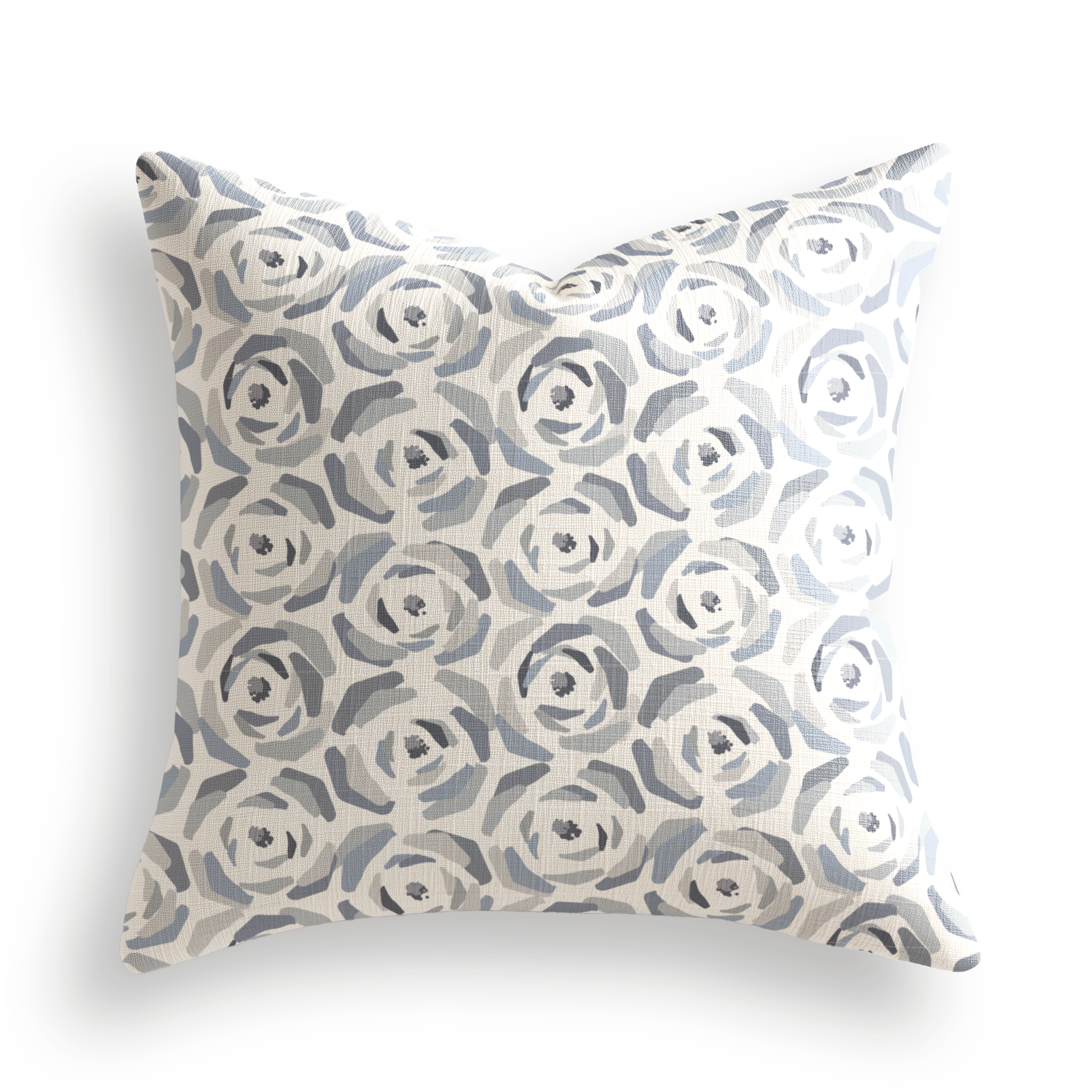 Magnolia Throw Pillow in Slate by Emily Daws — Charleston Collection, made-to-order on Belgian linen