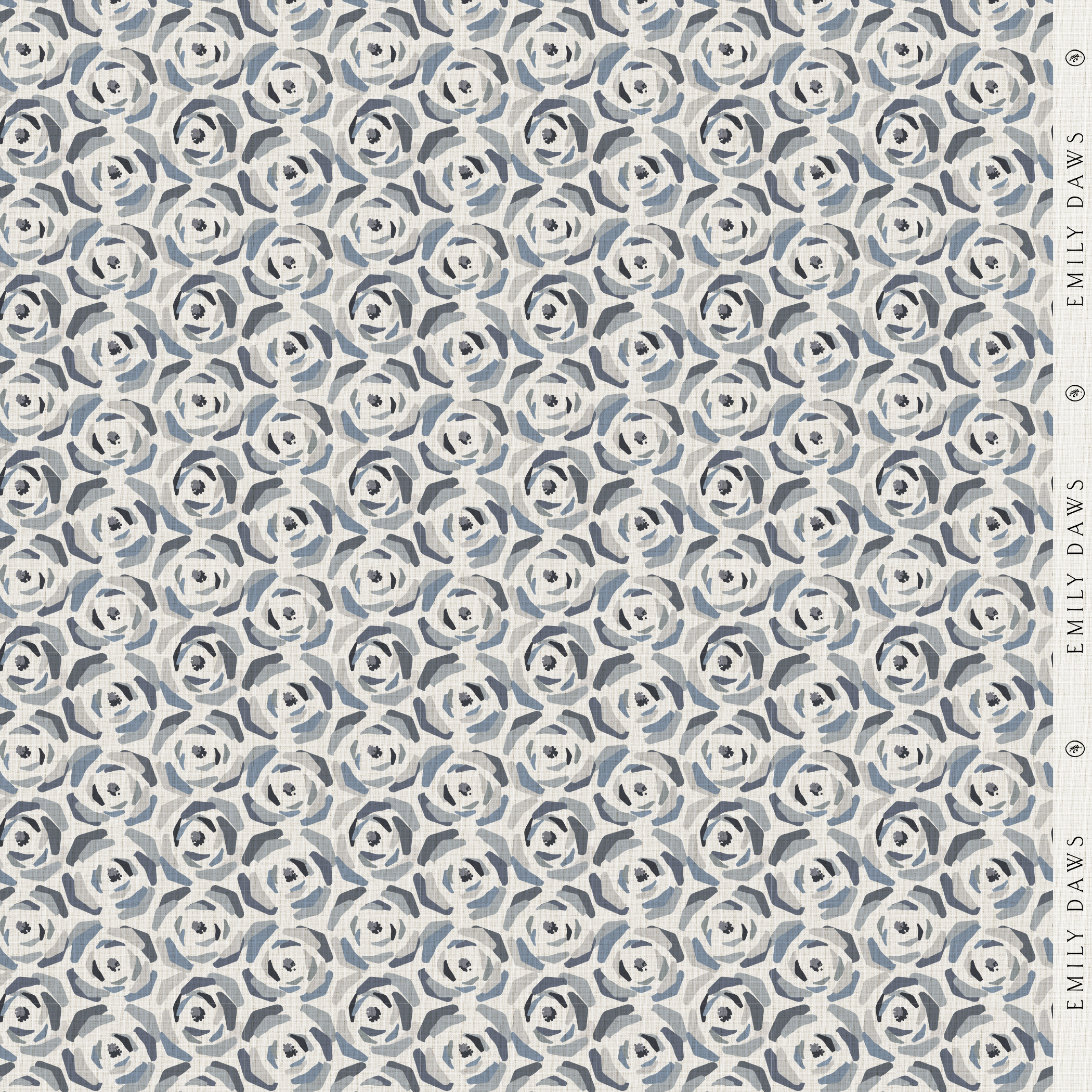 magnolia fabric in slate by emily daws swatch view showing pattern and color details for interiors