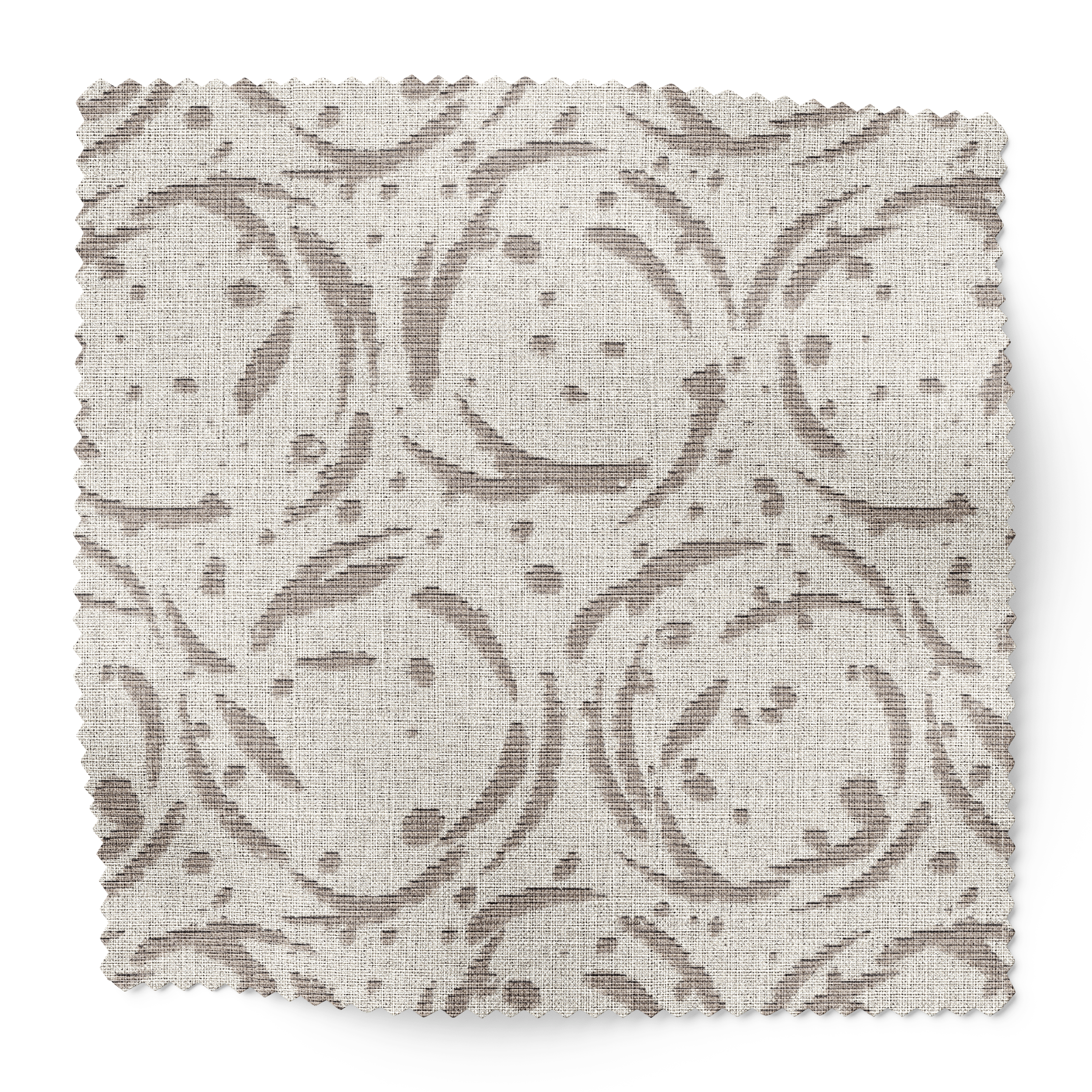 Nest fabric swatch in Nutmeg by Emily Daws — 6x6 Belgian linen sample, Fauna Collection