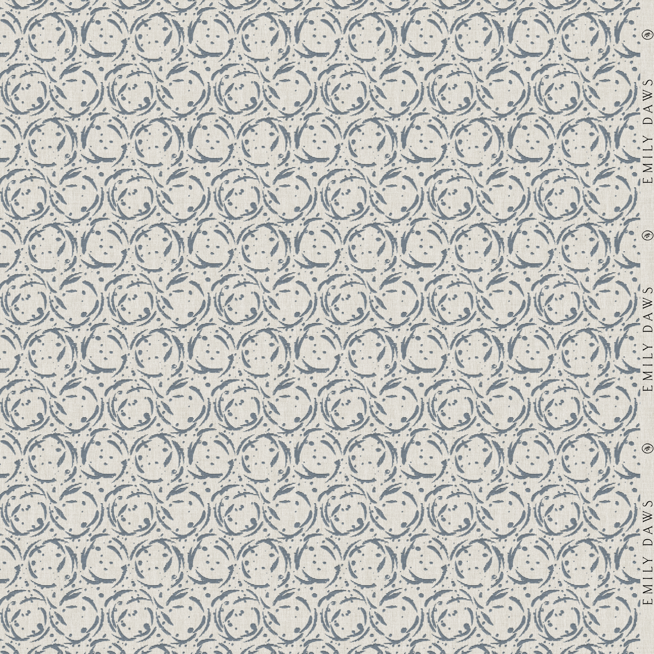 nest raindrop fabric by emily daws featuring soft blue organic pattern on natural linen by the yard