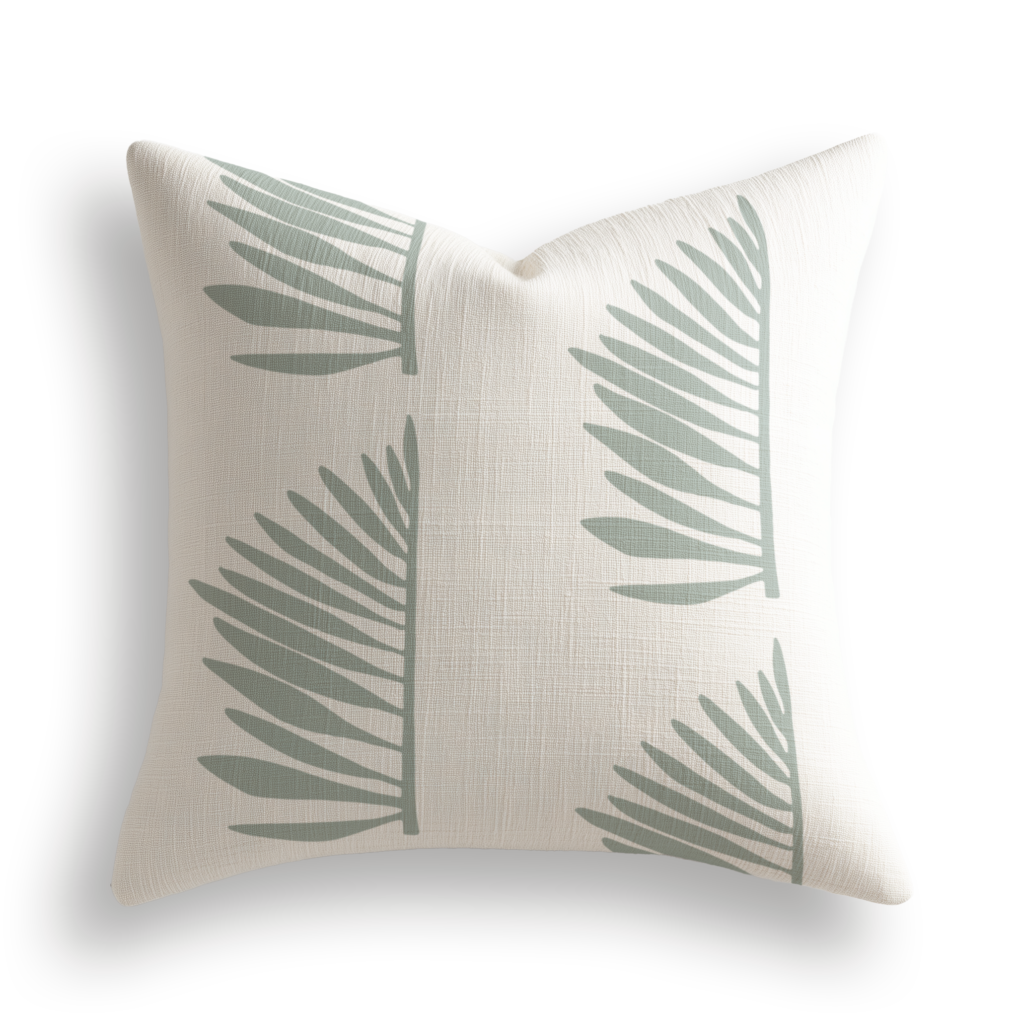 Palmetto Throw Pillow in Leaf by Emily Daws — Charleston Collection, made-to-order on Belgian linen